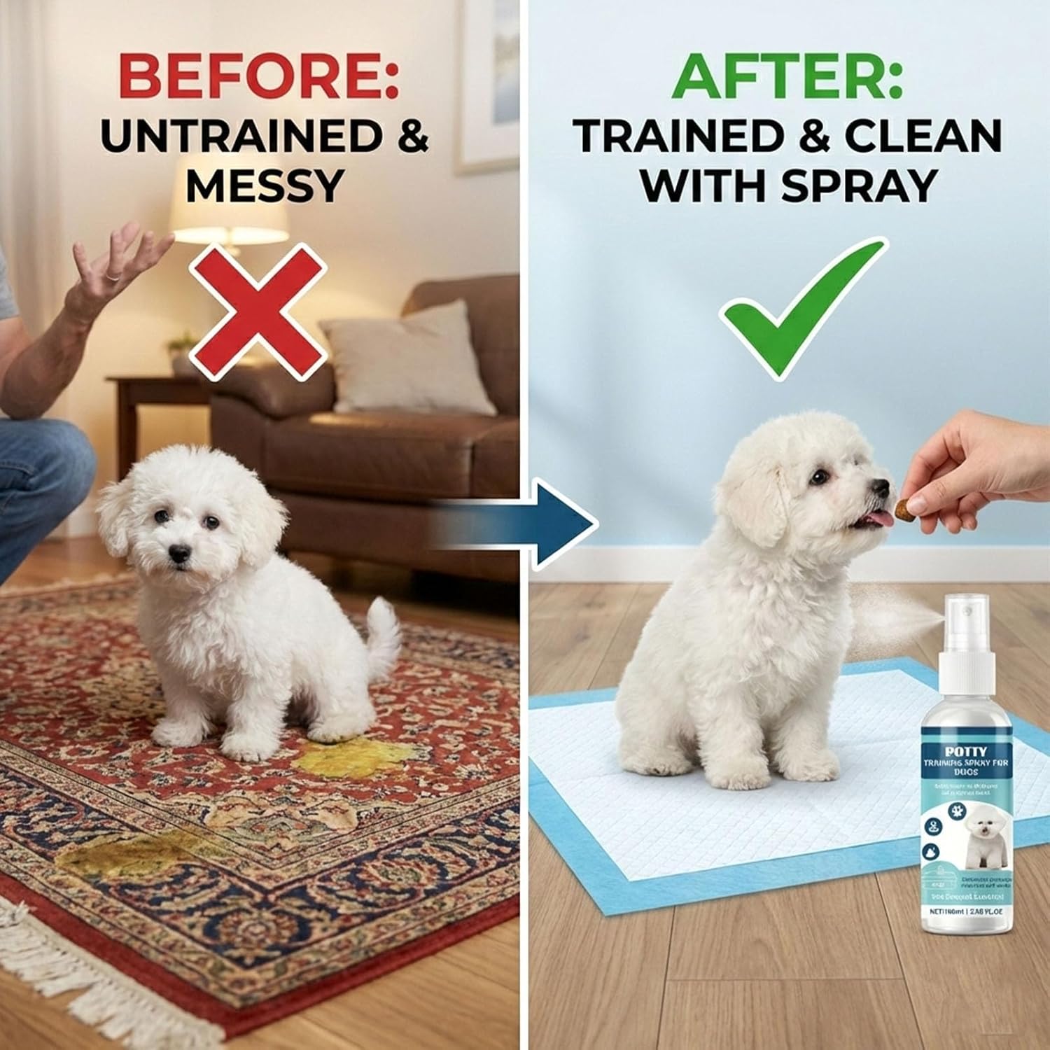 Dog Potty Training Spray - Fragrance-Free Alcohol-Free, Indoor & Outdoor Puppy Toilet Training Aid for All Ages & Breeds, 3.38 Fl Oz - Happypetzone.online - Image 2