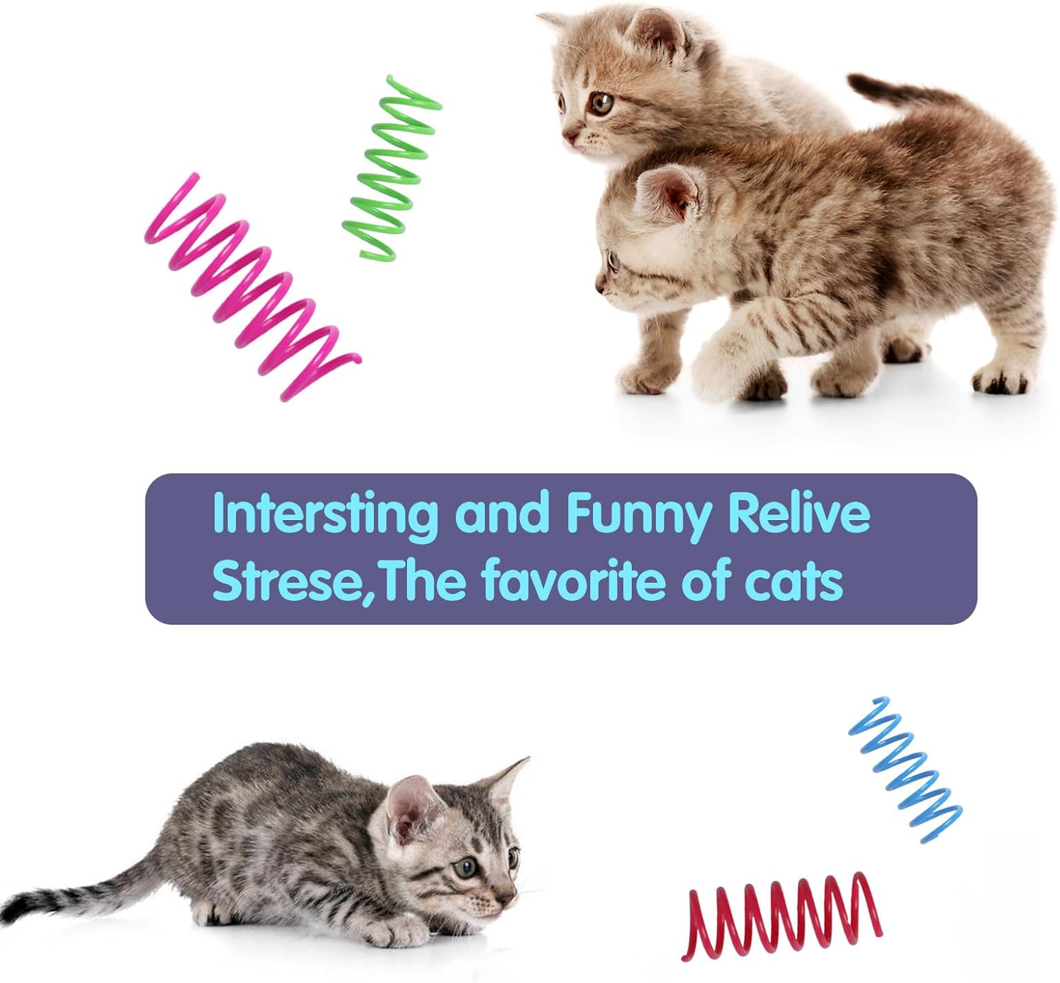 12PCS 12Colors Cat Spring Toys for Indoor Cats, Interactive Coil Springs for Self Play, Durable Heavy Plastic Cat Spiral Spring, Hunting, Biting, Swatting Creative Kitten Toy. - Happypetzone.online - Image 6