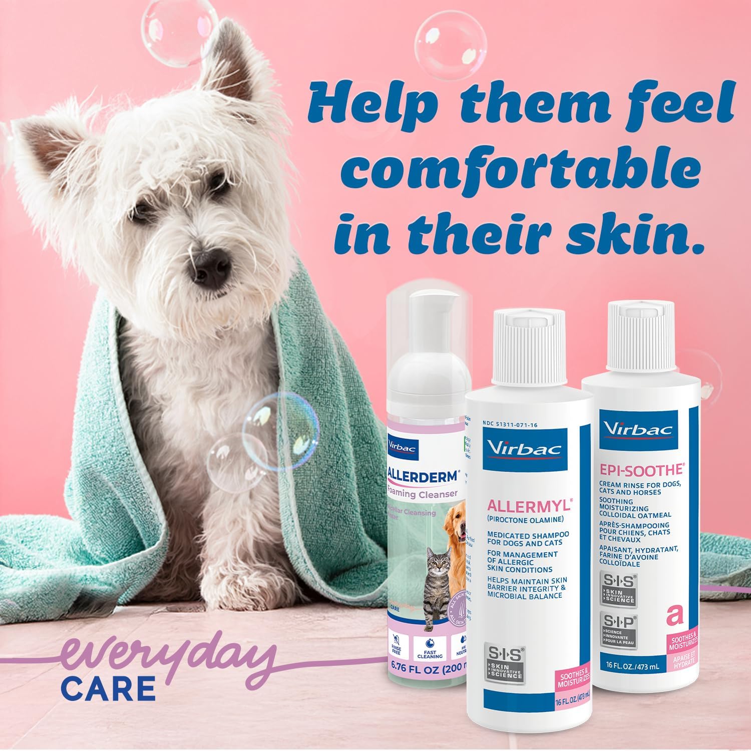 Allermyl Medicated Pet Shampoo Hypoallergenic, Soothing and Moisturizing Shampoo for Allergic Dogs and Cats (by Virbac) - Happypetzone.online - Image 2