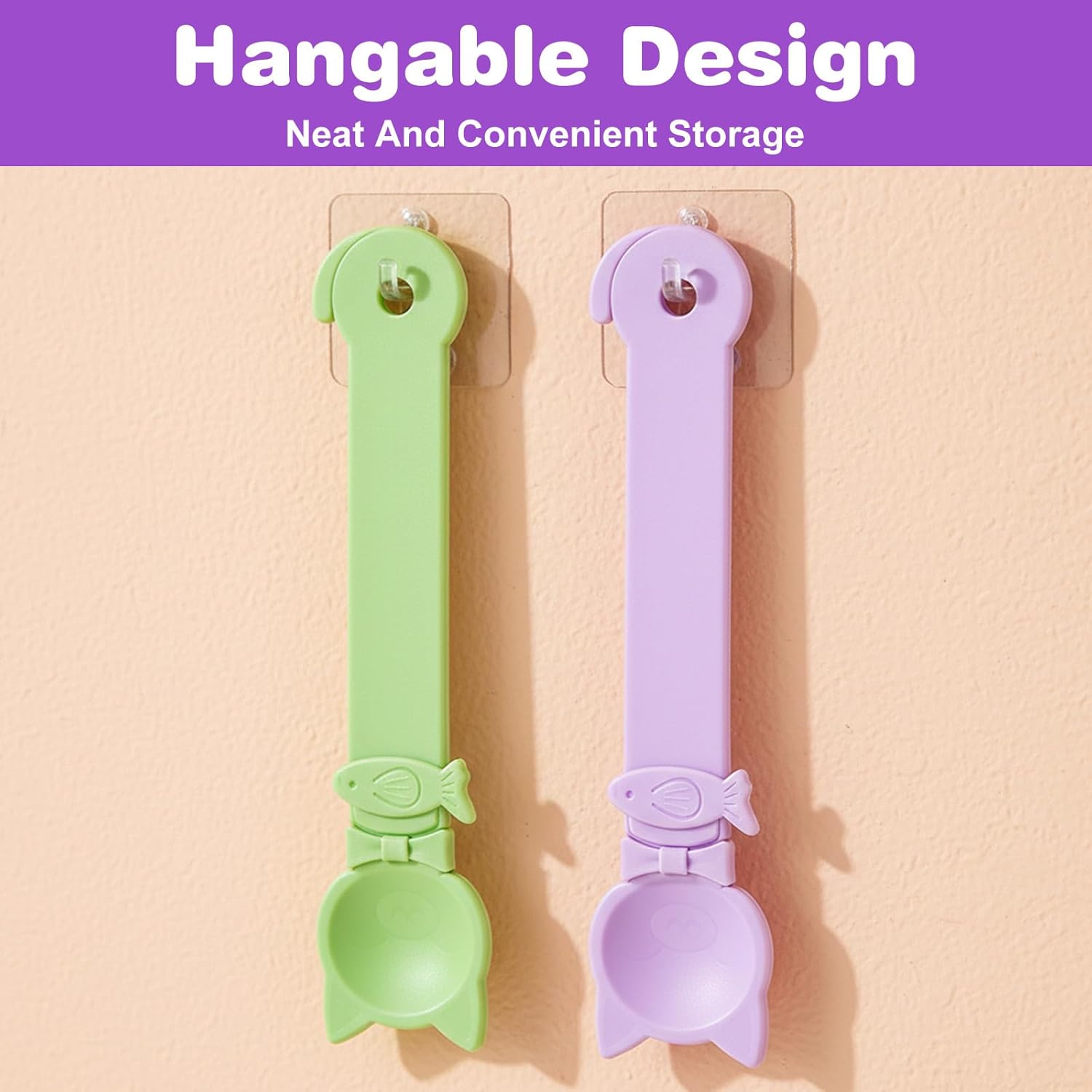 2Pcs Cat Treat Spoons Set, Lickable Cat Treat Spoon Sliding Squeeze Cats Strip Feeder Spoon Multi-Function Wet Treats Dispenser Easy Feeding Spoons for Pets (Purple, Green) - Happypetzone.online - Image 5