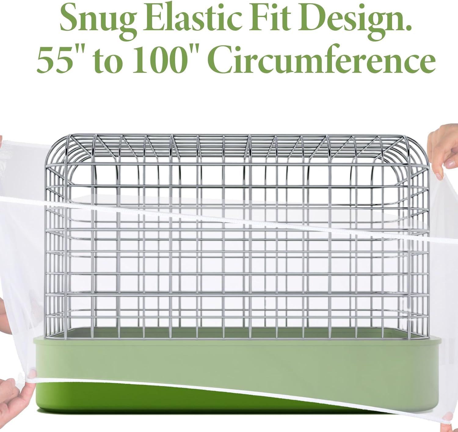 Trinkrittey Bird Cage Seed Catcher White Bird Cage Net Cover Adjustable Birds Cages Netting Seed Catcher Stretchy Birds Cages Guard for Parrot Enclosures - Happypetzone.online - Image 6