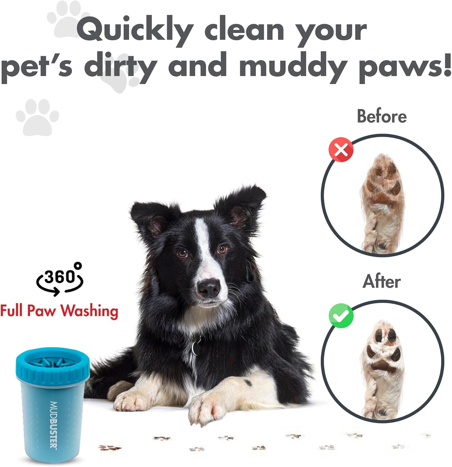 Dexas MudBuster Portable Dog Paw Cleaner, Medium, Blue - Premium Quality Pet Supplies and Accessories - Happypetzone.online - Image 4