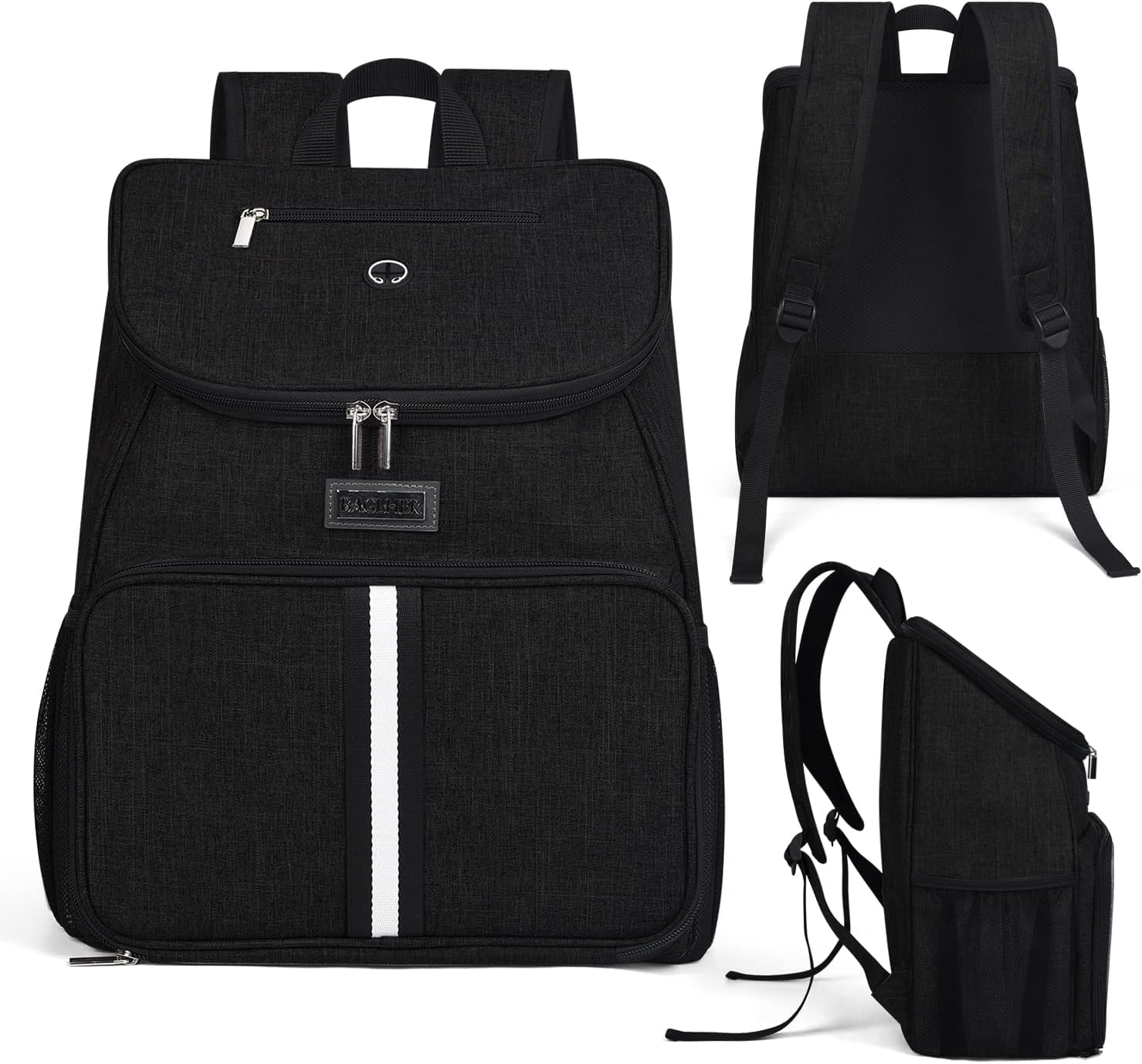 BAGLHER丨Dog Travel Bag, Airline Approved Pet Supplies Backpack, Dog Travel Backpack Accessories Set with 2 Silicone Collapsible Bowls and 2 Food Baskets. Black - Happypetzone.online - Image 2