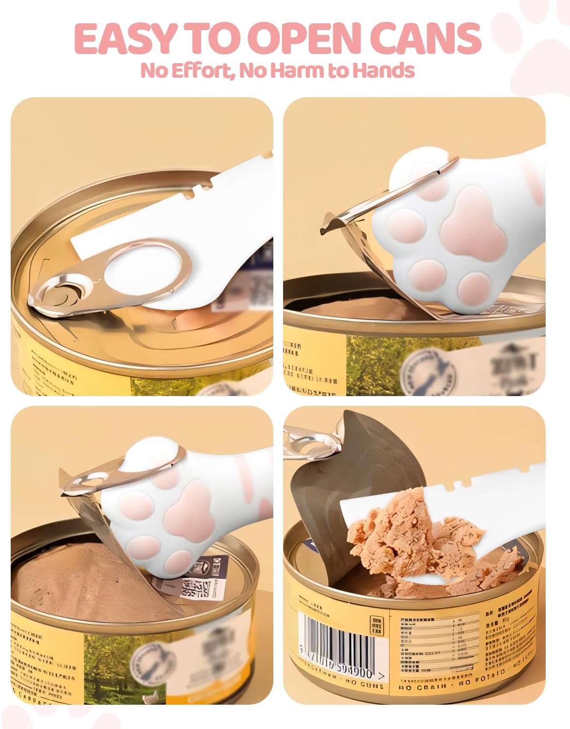 5 PCS Cat Food Can Covers Lids Set, Silicone Pet Food Can Lids with Multi-Function Cat Food Spoon and Opener, Cat Bar Squeezer, Stainless Steel Wet Food Spoon for Cats and Dogs (Pink) (Pink) - Happypetzone.online - Image 7