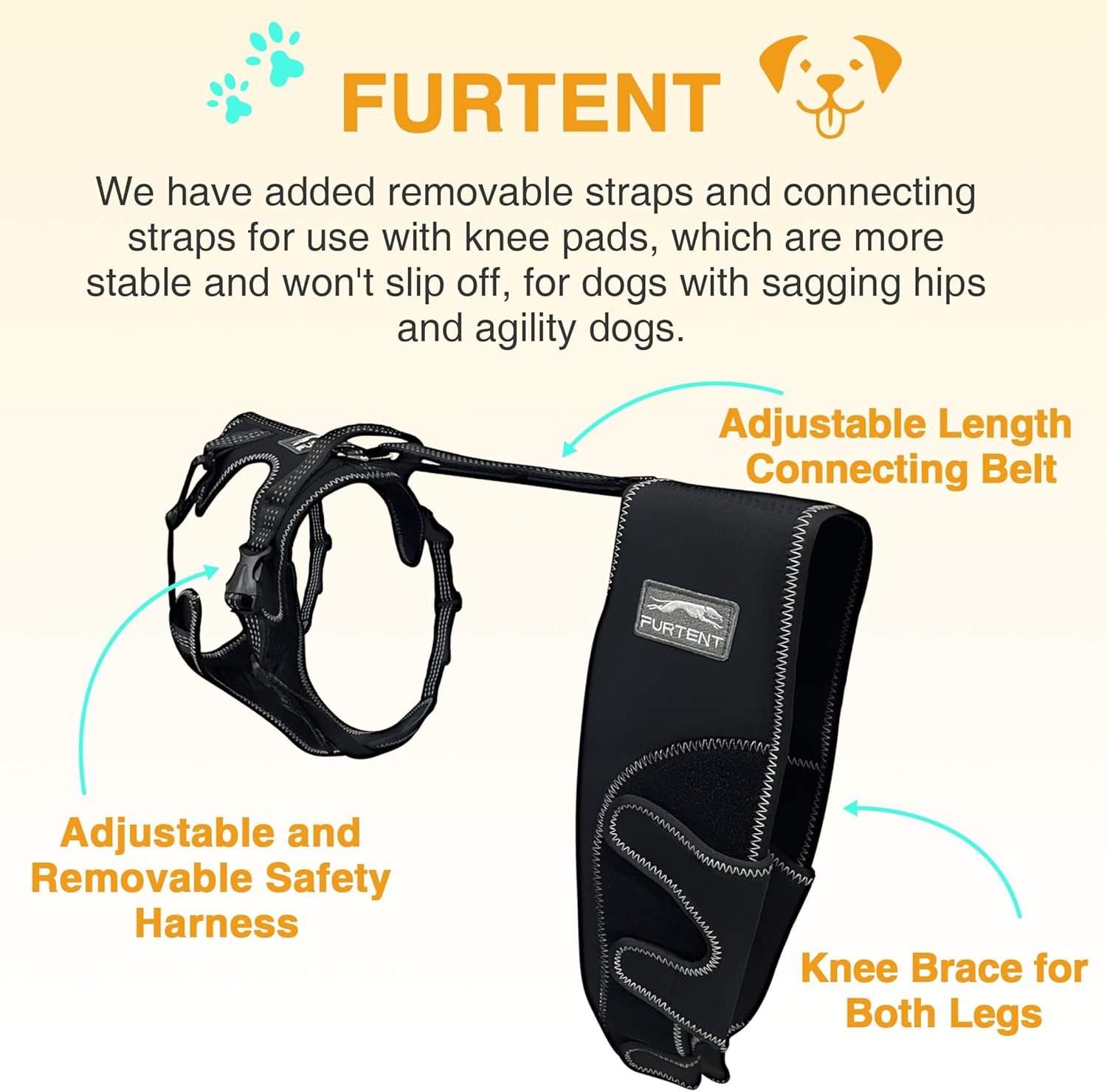 Dog Knee Brace for Torn ACL Hind Leg - Keeps Joints Warm and Stable, Upgraded Adjustable Leg Support, Dogs Rear Leg Wrap Harness Set for Leg Wound Care Prevents Licking - Happypetzone.online - Image 5