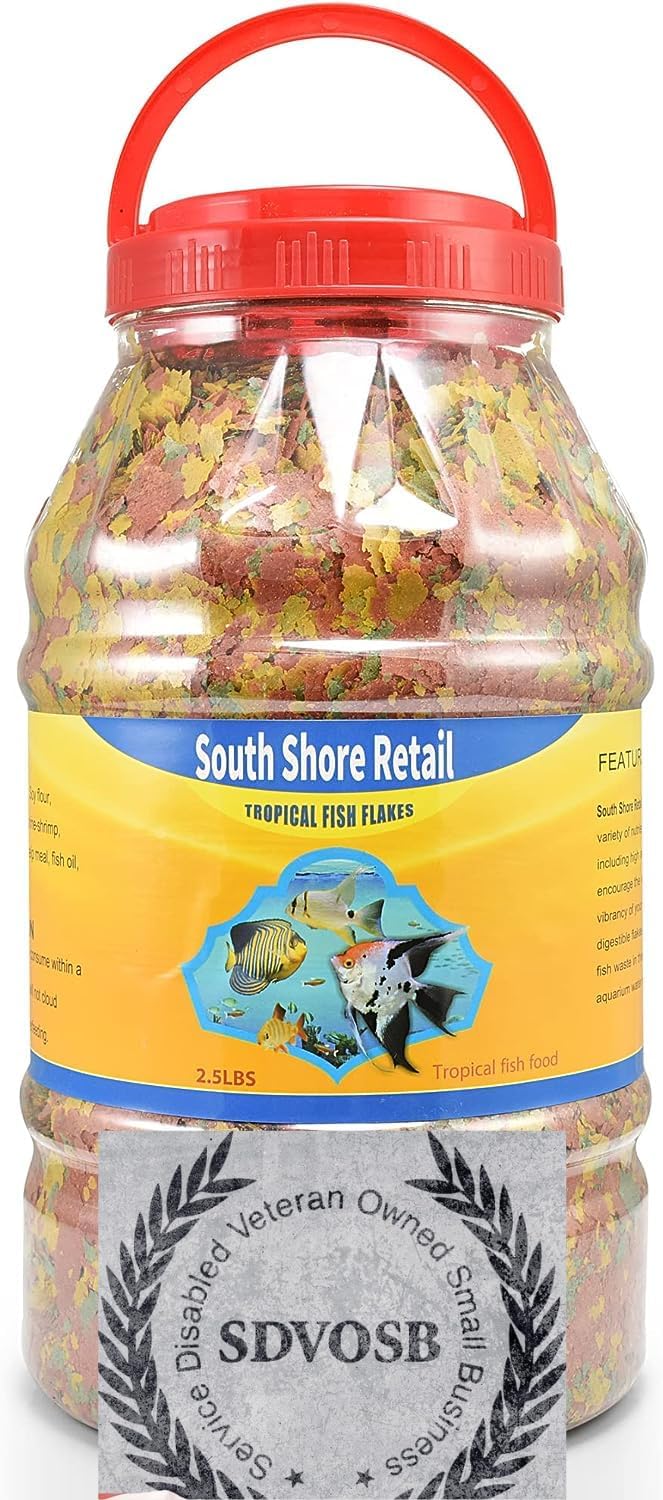 Color Enhancing Tropical Fish Flakes with Spirulina & Shrimp — Premium Whitefish Formula — 2.5lb Bulk Aquarium Fish Food - Veteran Owned Small Business - Happypetzone.online - Image 2
