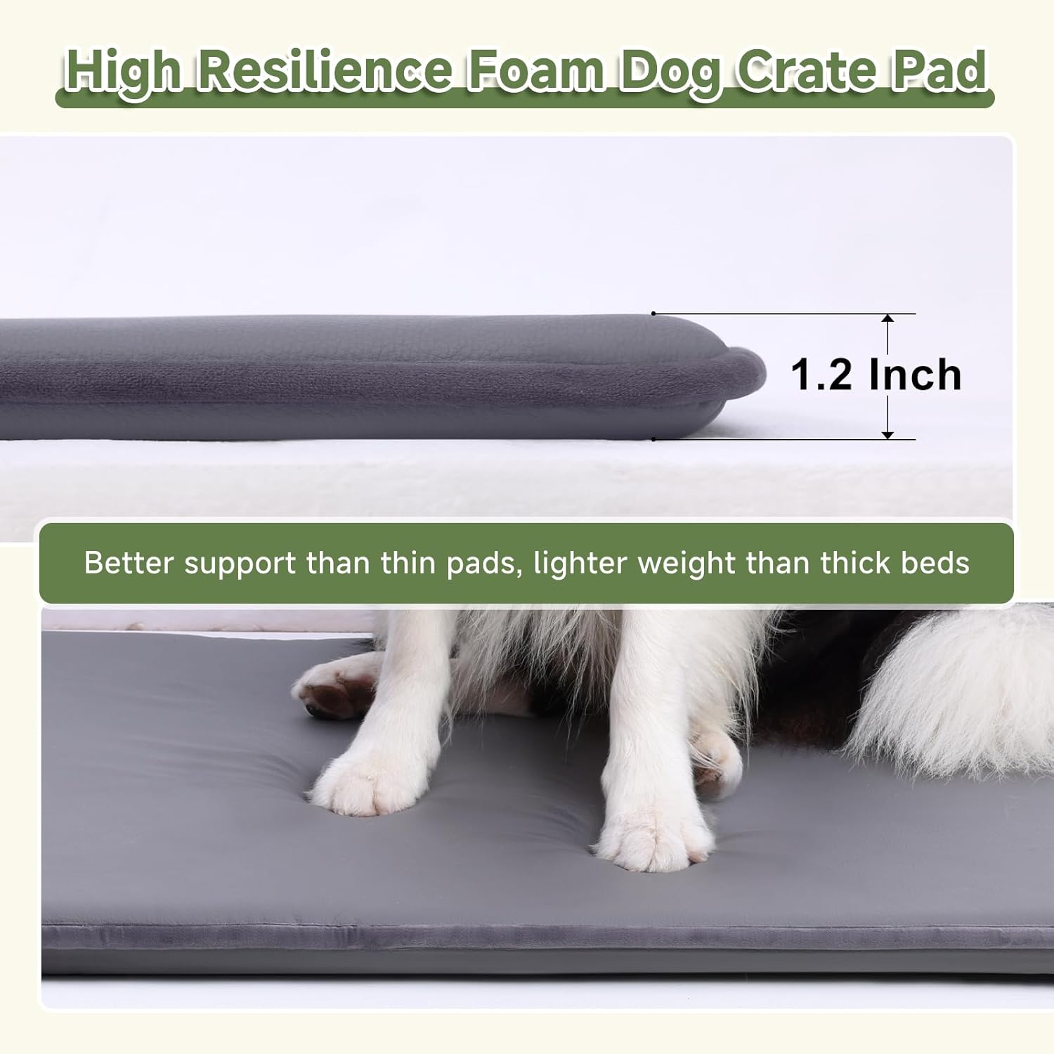 Dog Crate Pad, Double-Sided Waterproof Crate Mat Bed, Outdoor Kennel Mat Pet Sleeping for Medium Large Dogs, Waterproof, Wipeable, Anti-Slip, Kennel Pads 35 x 22 Inch, Dark Gray - Happypetzone.online - Image 3