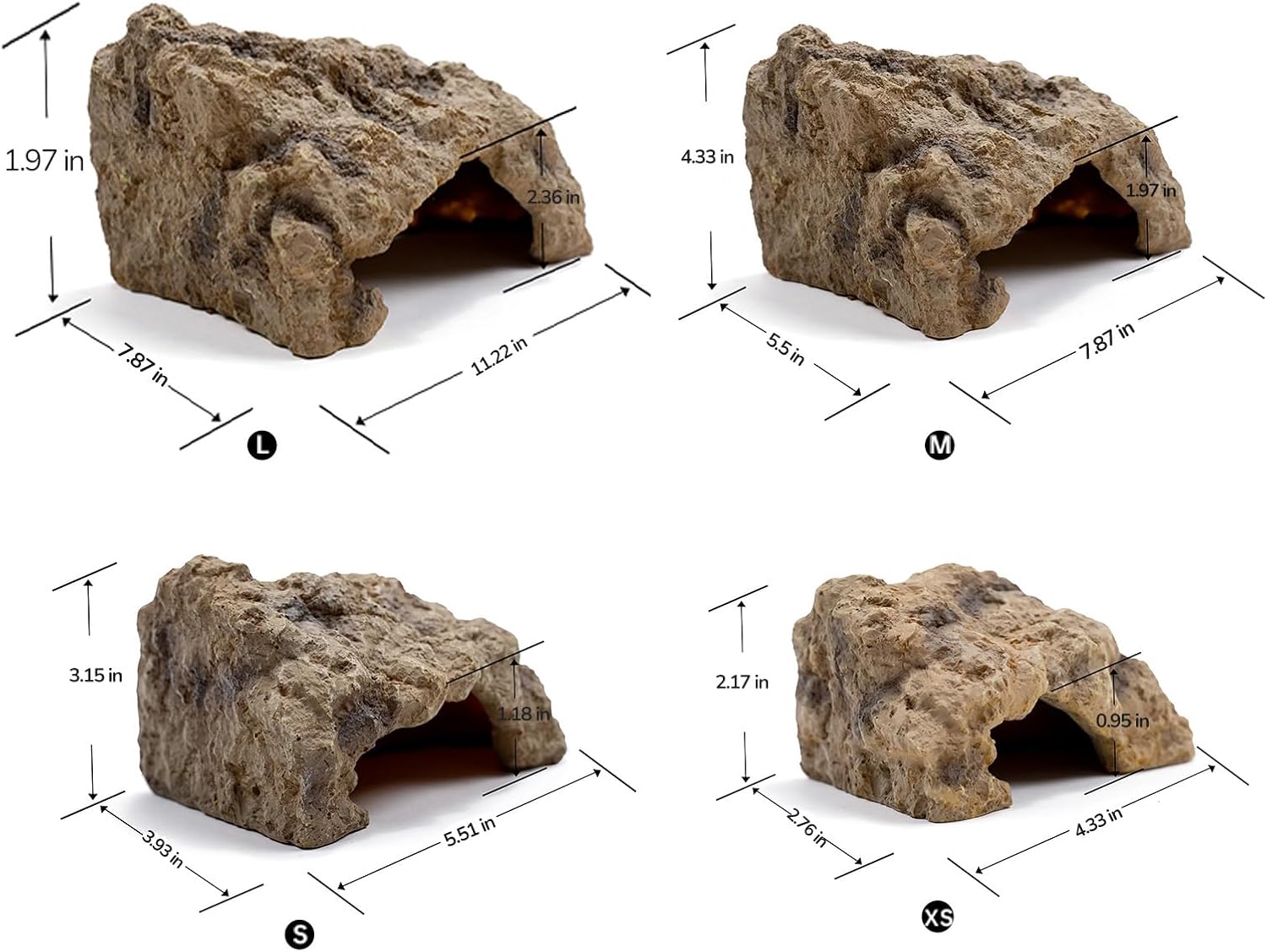 Reptile Hide for Leopard Gecko,Bearded Dragon,Ball Python & Tortoise – Terrarium Habitat Décor, Snake & Lizard Hideout (Resin, Small) - Happypetzone.online - Image 4