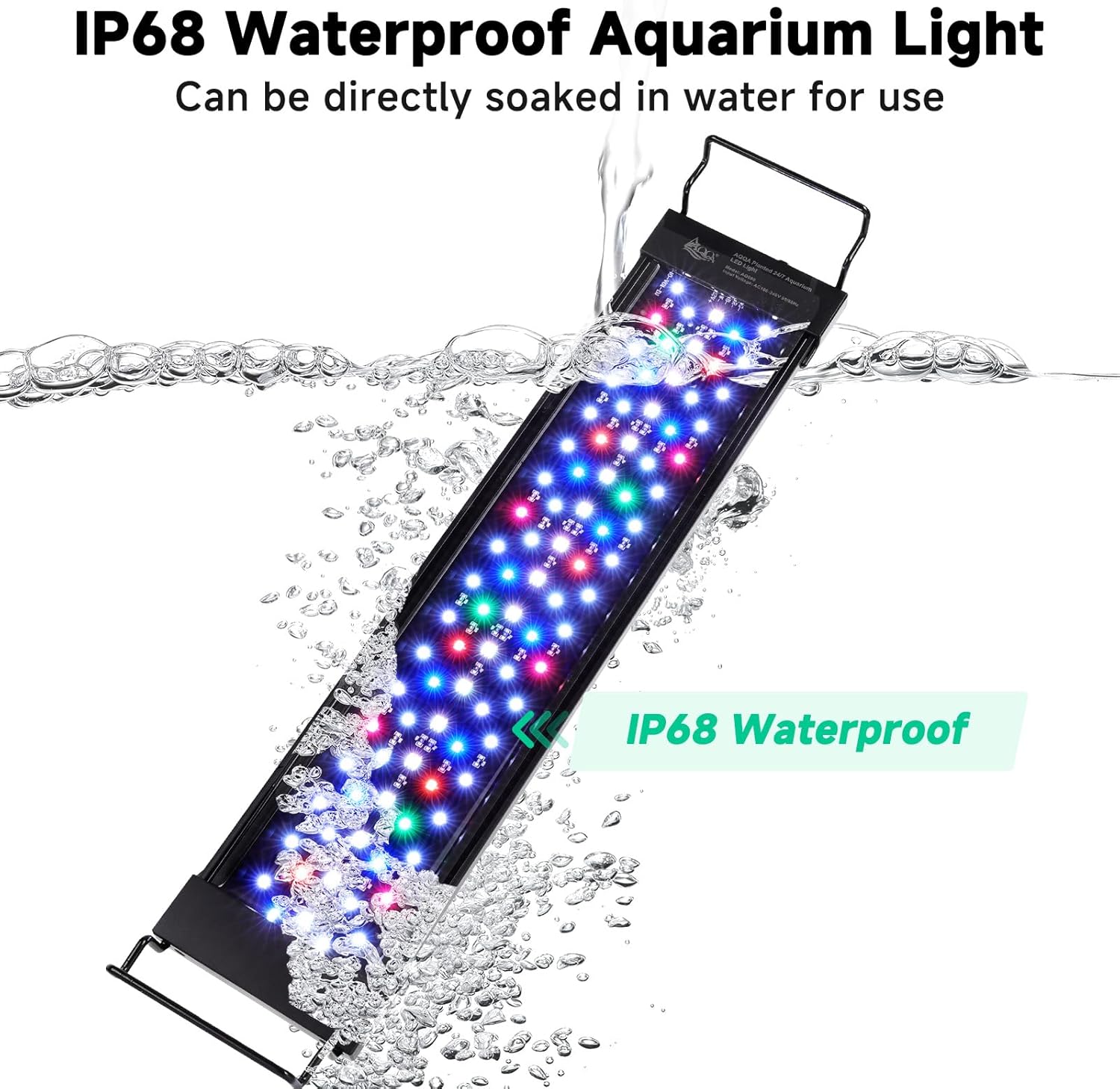 AQQA LED Aquarium Light, 24/7 Mode IP68 Waterproof Extendable Bracket Fish Tank Light, DIY Mode Full Spectrum Aquarium Plant Light, Adjustable Timer/Brightness Memory Function for 12-18 Inch Fish Tank - Happypetzone.online - Image 5