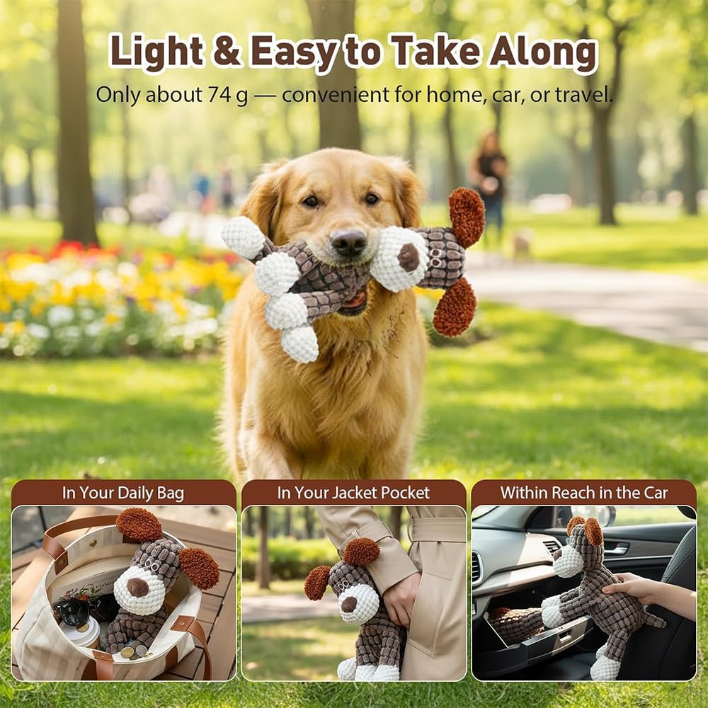 Indestructible Plush Dog Toy for Aggressive Chewers, 2026 New Dog Toys Interactive Squeaky Soft Puppy Chew Toy Long Lasting Tough Puppy Toys for Small Medium Dogs (Yellow) - Happypetzone.online - Image 5