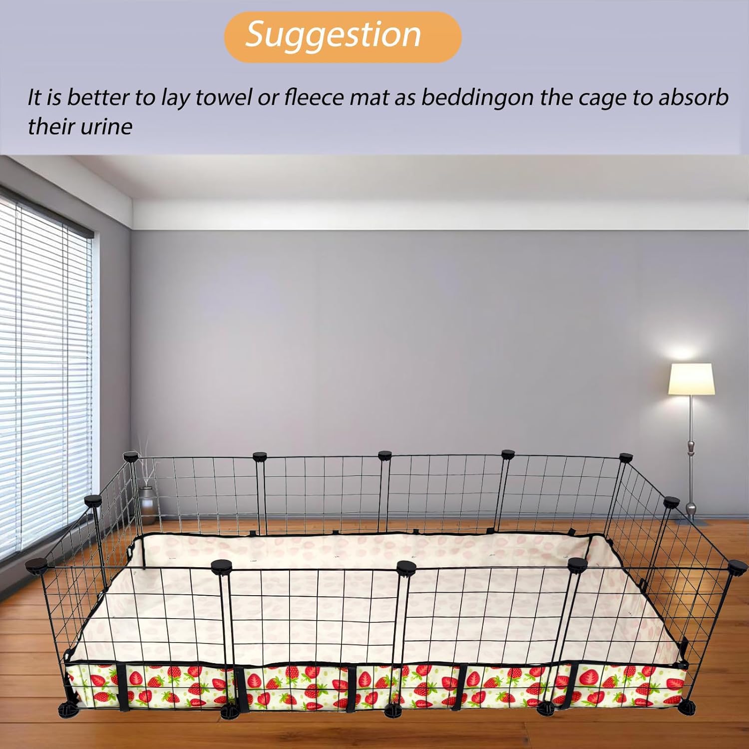 Guinea Pig Cage Liner,Washable Waterproof Oxford Cloth Cage Liners for Small Animals,Hamster Chinchilla Hedgehog Rabbit and Other Small Animals Not Include Cage (24x48 inches) - Happypetzone.online - Image 6