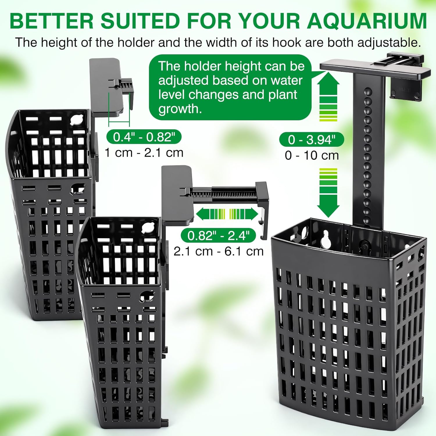 2026 Latest Upgraded Aquarium Plant Holder Adjustable Height with Extendable Hook and Suction Cup for Fish Tank Aquaponic Plant Cultivation and Aquascape Accessories Decorations (4 Pack) - Happypetzone.online - Image 5