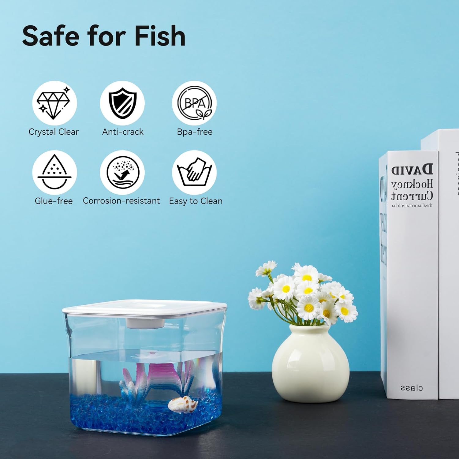 Small Betta Fish Tank - Mini Fish Aquarium Tank for Temporary Space, 0.2 Gallon Stackable Plastic Fish Bowl for Short-Term Use, Desktop Cube Tank for Small Fish, Insect, Shrimp, Crab, Spider - Happypetzone.online - Image 3