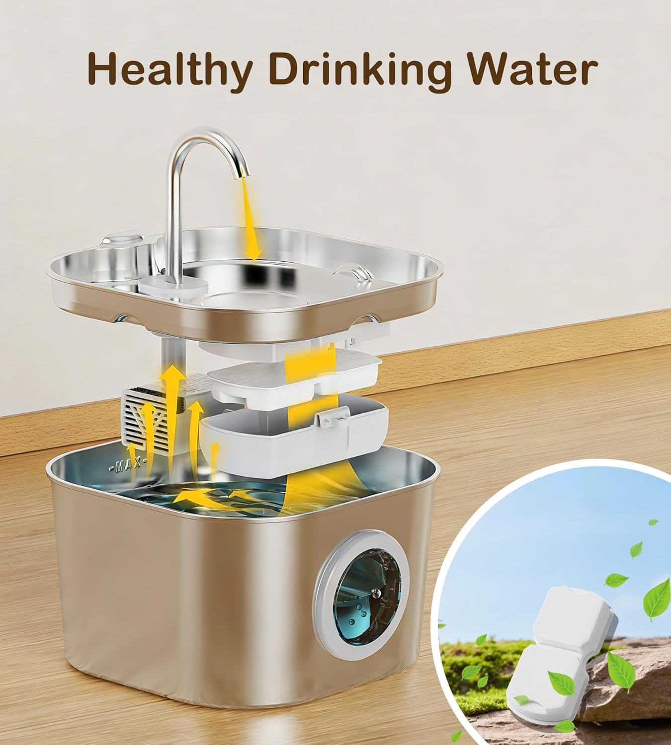 Cat Water Fountain Filter Replacement: 6Pack Pet Fountain Filters of 6 Carbon Filters & 6 Sponges - Use for HOOISE 74oz Automatic Pet Fountain Cat Water Dispenser S15 - Happypetzone.online - Image 3