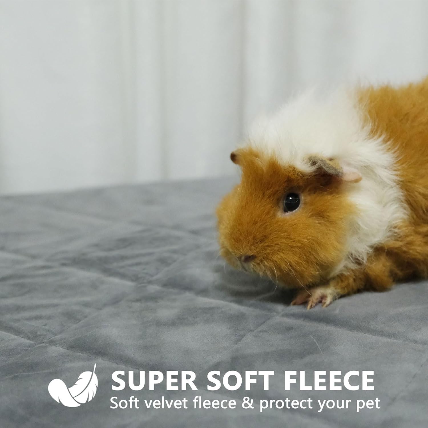 Guinea Pig Bedding, 49x24IN 2Pack Fleece Cage Liner for Midwest Cage, Super Absorbent & Odor Control & Waterproof & Reusable Washable Guinea Pig Liner, Pee Pad Mat for Small Animal, Rabbit, Bunny - Happypetzone.online - Image 5
