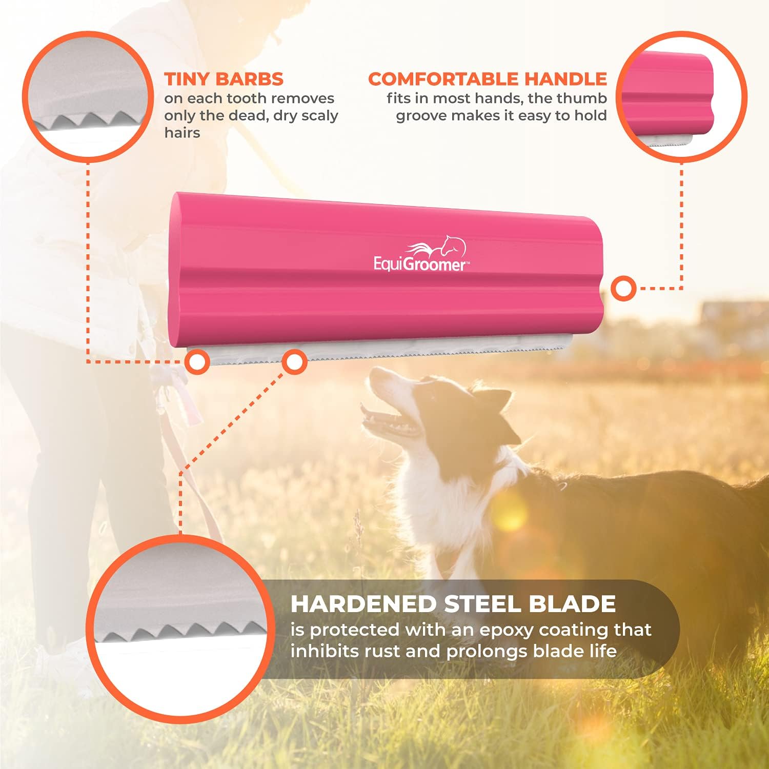 EasyGroomer Deshedding Brush for Dogs & Cats – Undercoat Grooming Tool for Short & Long Hair, Removes Loose Fur & Dirt, Reduces Shedding for Small & Large Pets, Pink - Happypetzone.online - Image 4