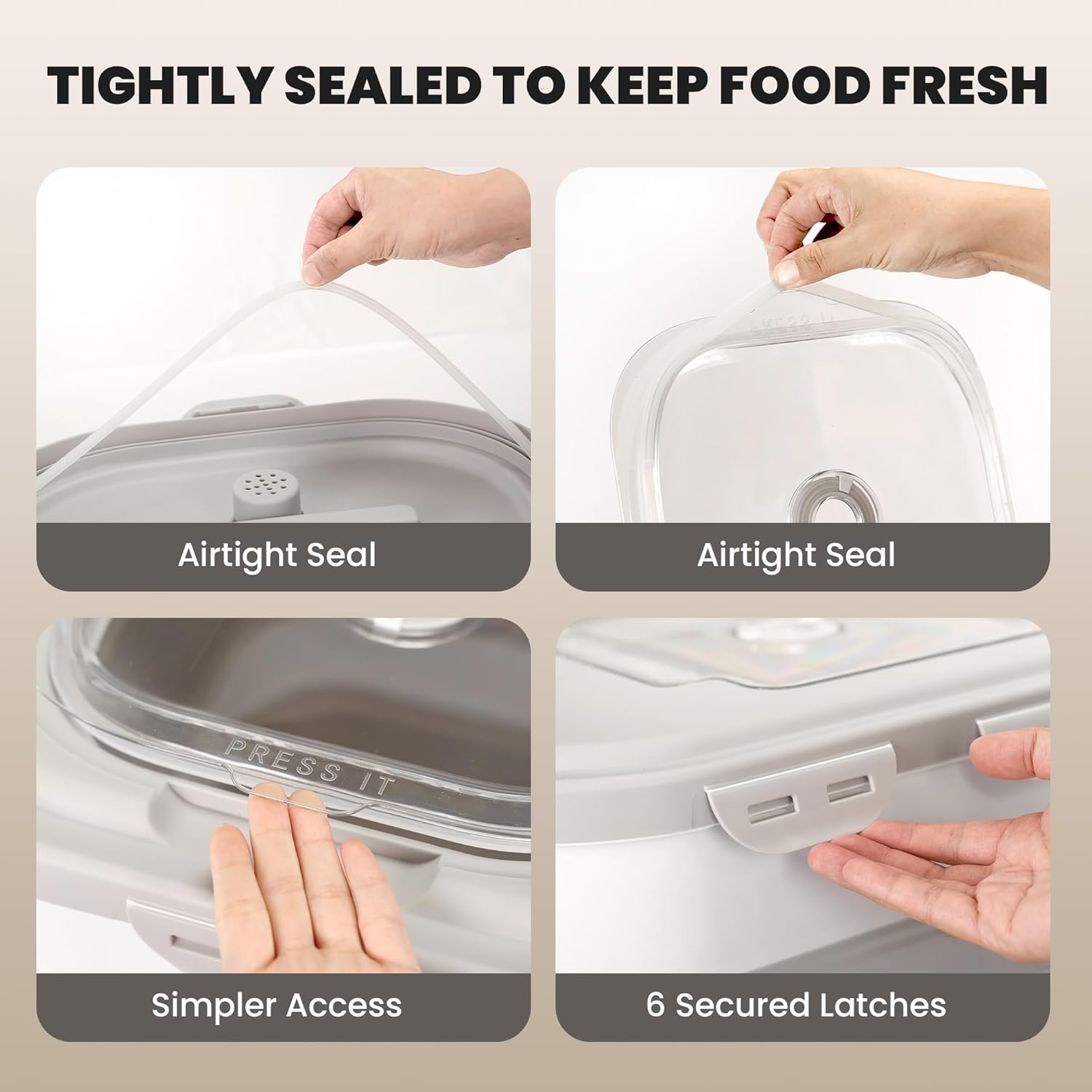 35-40 Lbs Airtight Dog Food Storage Container, Collapsible Dog Food Container with Lid, Wheels, Date Track, Large Pet food storage Container for Rice,Flour,Sugar,Dog Food Scoop,2PCS Containers - Happypetzone.online - Image 3