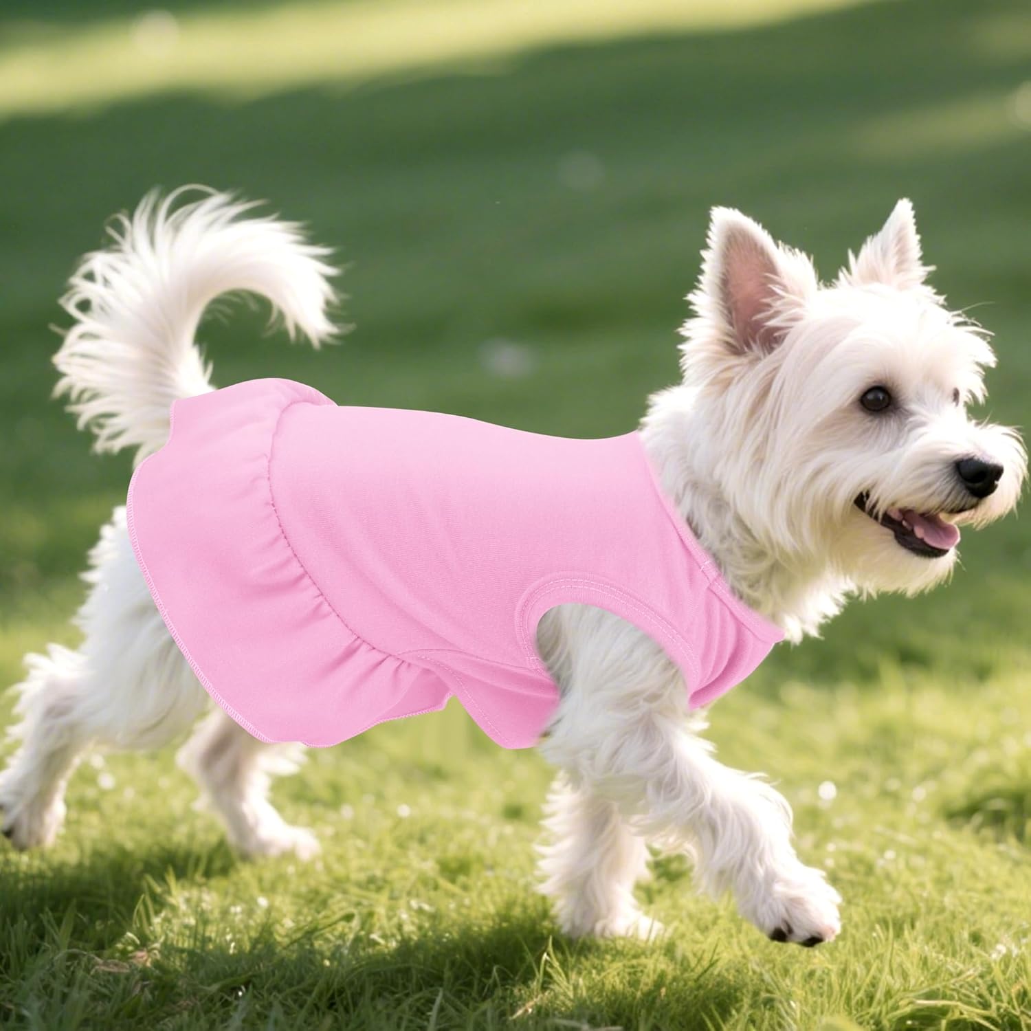 2 Pcs Dog Dresses Cat Skirt Solid Color Dog Clothes Summer Sleeveless Puppy Girl Clothes for Small Pet Dogs Cats (Yellow,Pink, Small) - Happypetzone.online - Image 6