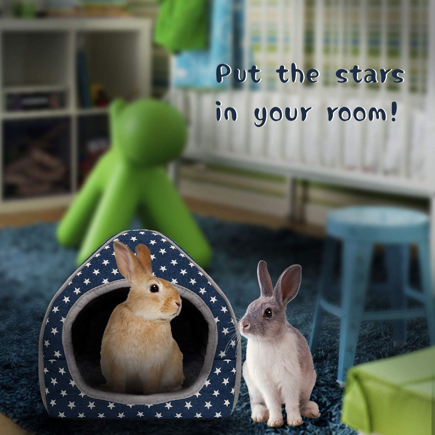 BWOGUE Guinea Pig House Bed Cozy Hamster Cave Large Hideout for Dwarf Rabbits Hedgehog Bearded Dragon Winter Nest Hamster Cage Accessories - Happypetzone.online - Image 6