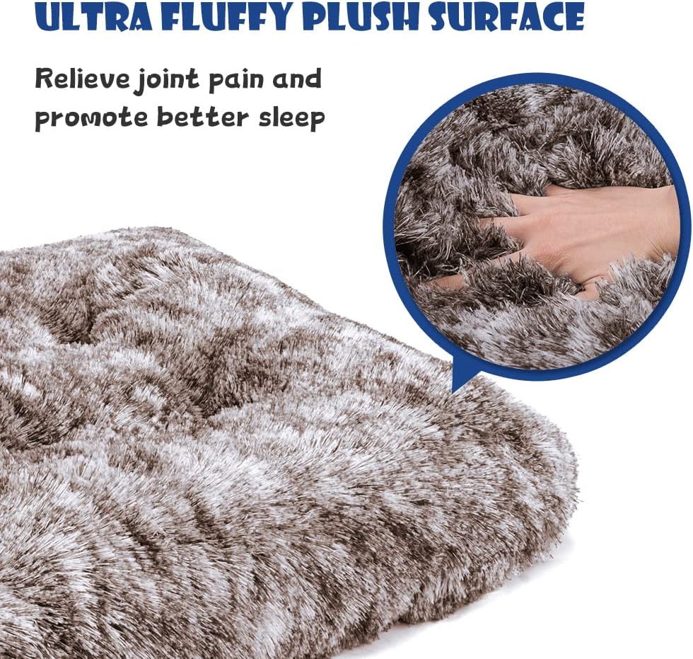 ULIGOTA Dog Bed Crate Pad Plush Soft Dog Crate Bed for Small Medium Large Dogs and Cats Washable Anti-Slip Kennel Crate Mats for Sleeping and Anti AnxietyS - Happypetzone.online - Image 4