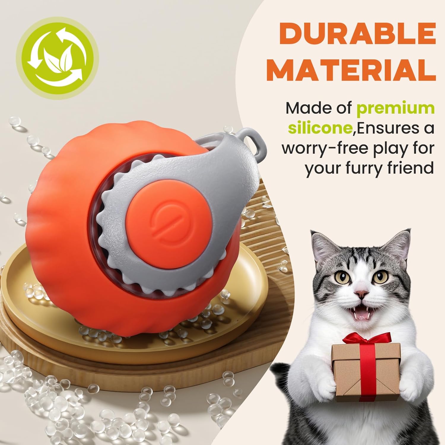 Interactive Cat Toy for Indoor Cats, Two Speed Smart Automatic Cat Toy Moving Ball with Tail, Rechargeable Motion Activated Cat Toys for Bored Indoor Adult Cats (Adapter Not Included) - Happypetzone.online - Image 5