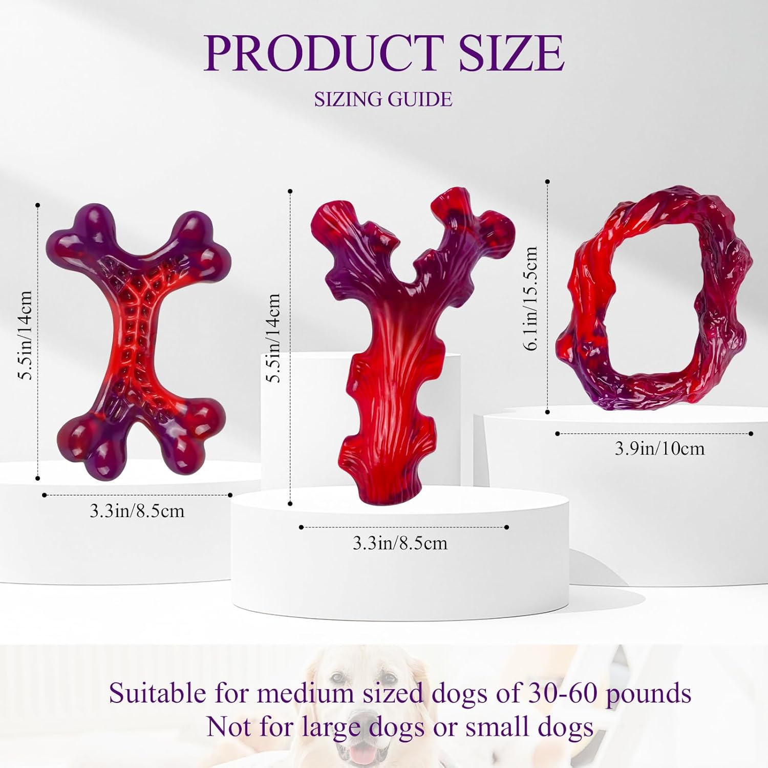 Frienhund 3 Pack Indestructible Dog Chew Bones for Aggressive Chewers - Heavy Duty Long Lasting Chew Toys for Large Dogs, Nylon Teeth Cleaning Toys - Happypetzone.online - Image 2