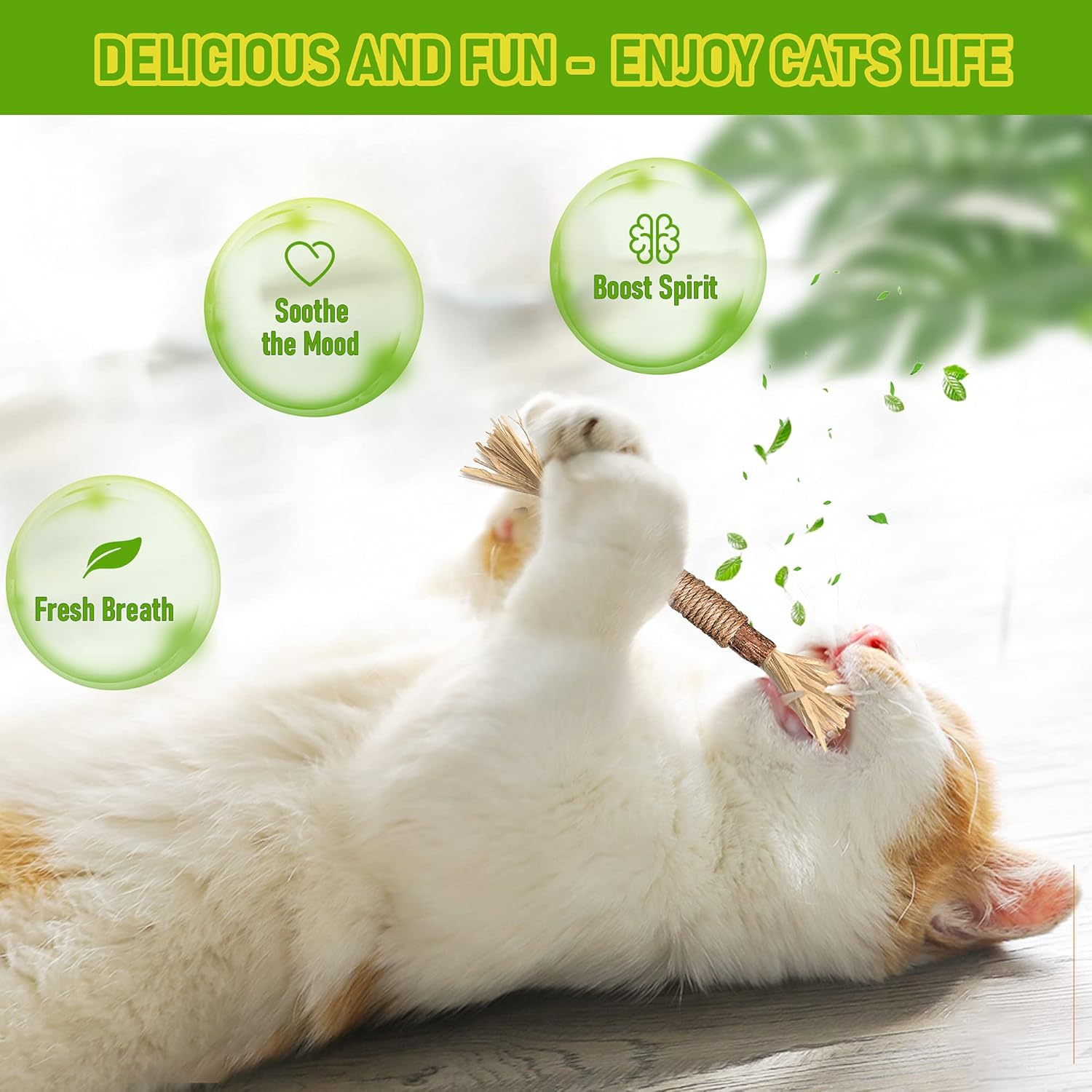 BAWAN Catnip Toys‖ Silvervine for Cats: Cute Cat & Kitten Toys for Indoor Cats Interactive‖ Cat & Kitten Teething Chew Toys for Aggressive Chewers‖ Silvervine Sticks Cat Dental Toy (1PCS) - Happypetzone.online - Image 2