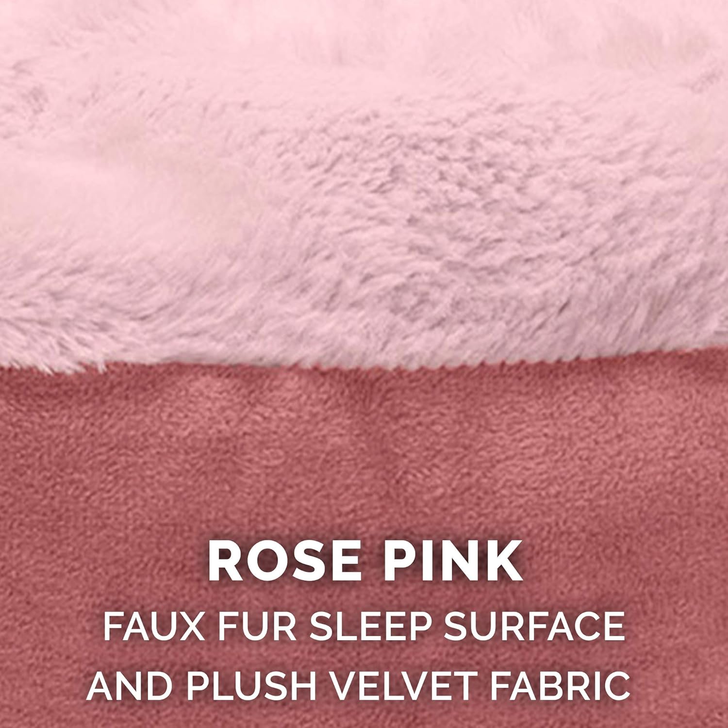 Furhaven 24" Round Calming Donut Dog Bed for Indoor Cats & Small Dogs, Washable, For Dogs Up to 20 lbs - Plush Velvet Waves Hooded Donut Bed - Rose Pink, Small - Happypetzone.online - Image 6