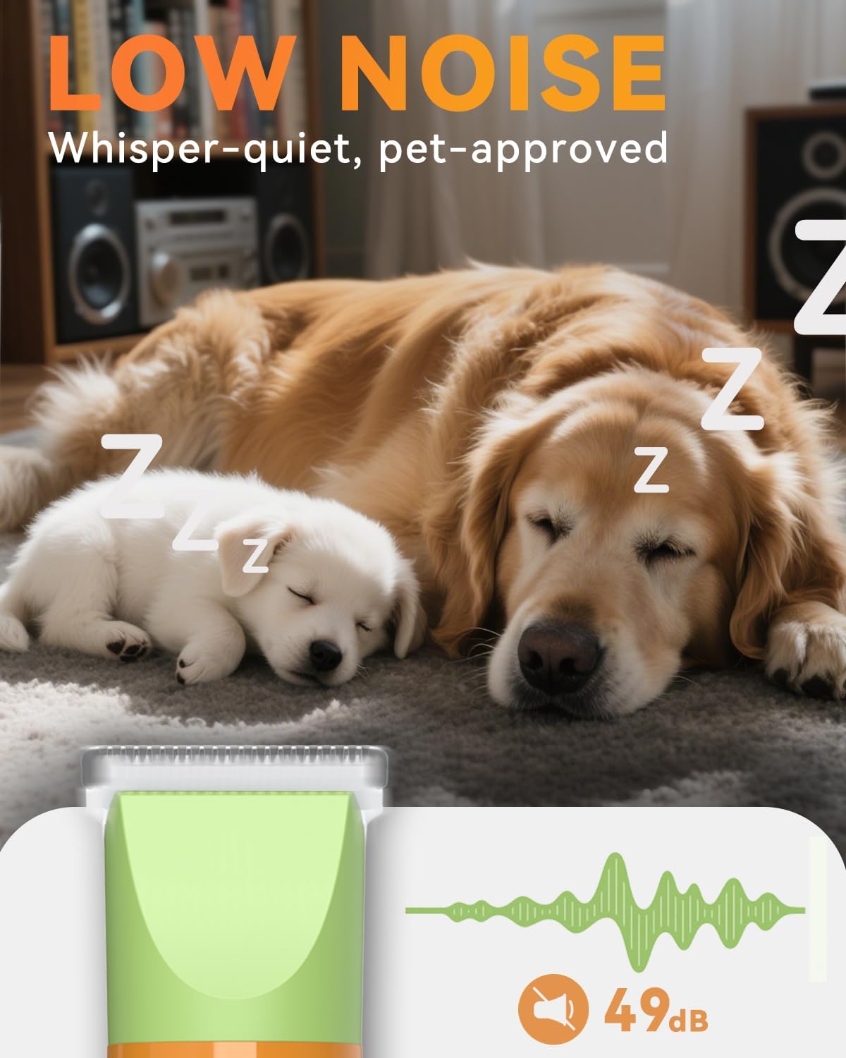 unibono Dog Grooming Kit with Paw Trimmer, All-in-One Low Noise Electric Rechargeable Small Quiet Pet Clippers Foot Dog Hair Shaver with Stainless Steel Scissors and Comb for Dogs at Home (Green) - Happypetzone.online - Image 3