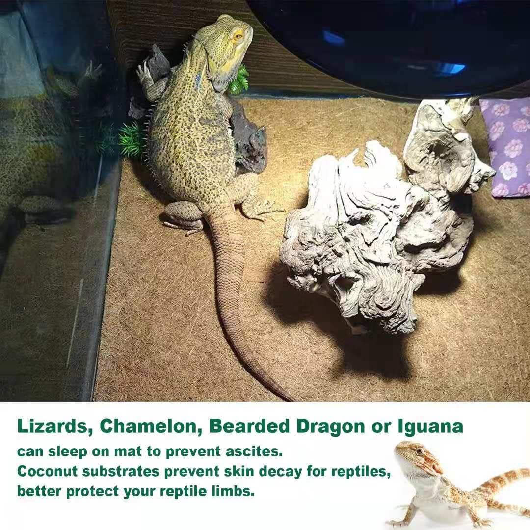 Reptile Carpet Coconut Fiber, 36" x 18" Reptile Terrarium Substrate Liner, Tortoise Bedding Carpet Mat Supplies for Pet Lizard, Chameleon, Bearded Dragon, Leopard Gecko, Iguana - Happypetzone.online - Image 4