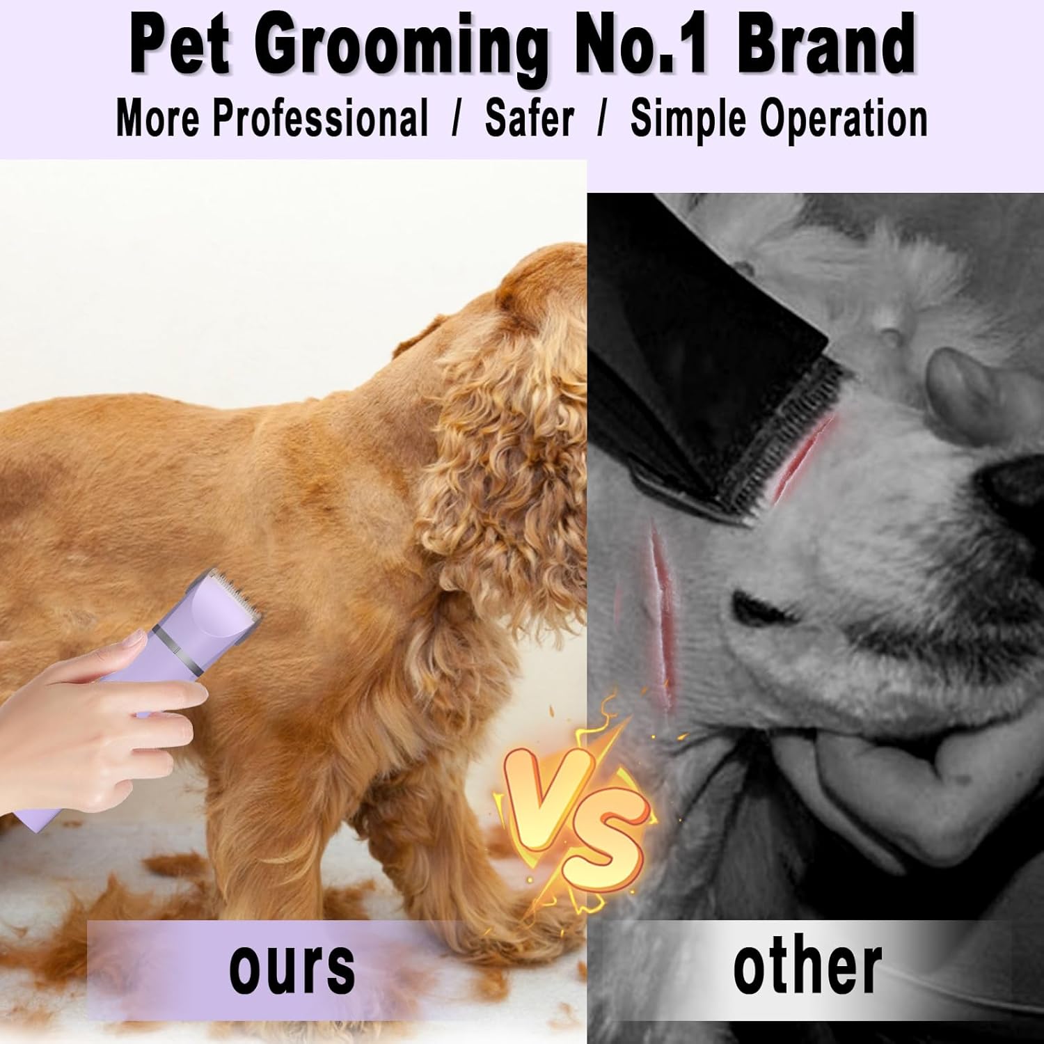 Veeconn Dog Grooming Clippers Kit-Electric Rechargeable Cat Trimmer Tools-Cordless Quiet Pet Nail Paw Grinder-4 in 1 Multifunctional Low Noise Shaver-Razor for feet Face Ears Toenail Eye - Happypetzone.online - Image 6