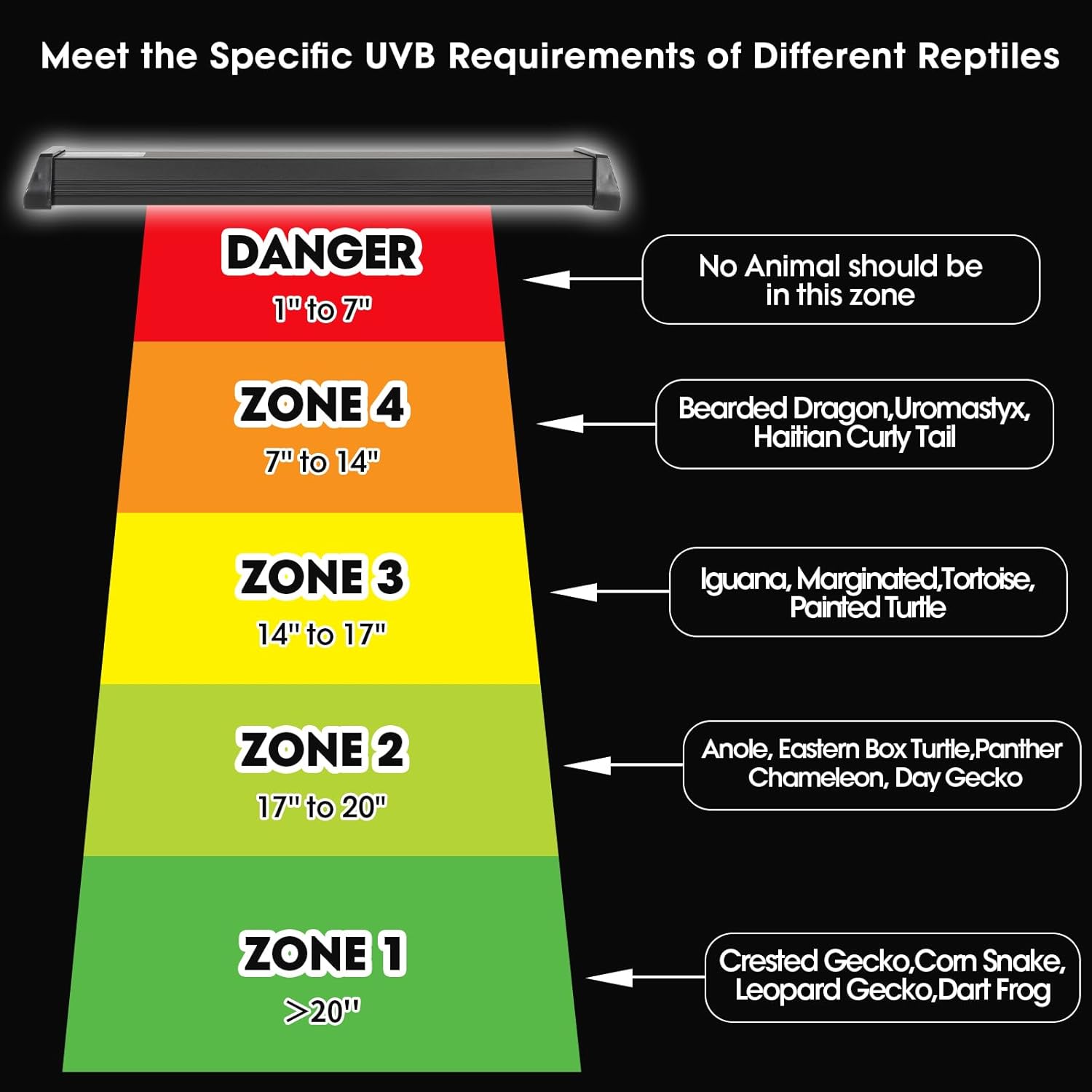 12-Inch UVB Reptile Light,4H/8H/12H Timer,3 Modes Lighting,5 Level Brightness, 12W UVA UVB Lamp for Desert Tropical Animals Bearded Dragons Turtle Chameleon Tortoises Gecko Snake Frog - Happypetzone.online - Image 4
