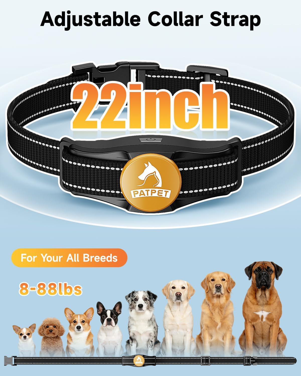 PATPET Dog Shock Collar - Rechargeable Dog Training Collar with Remote for Medium Large Dogs, 3 Training Modes (Beep/Vibration/Shock) IPX7 Waterproof 1000Ft Electric Dog Collar (Black) - Happypetzone.online - Image 5