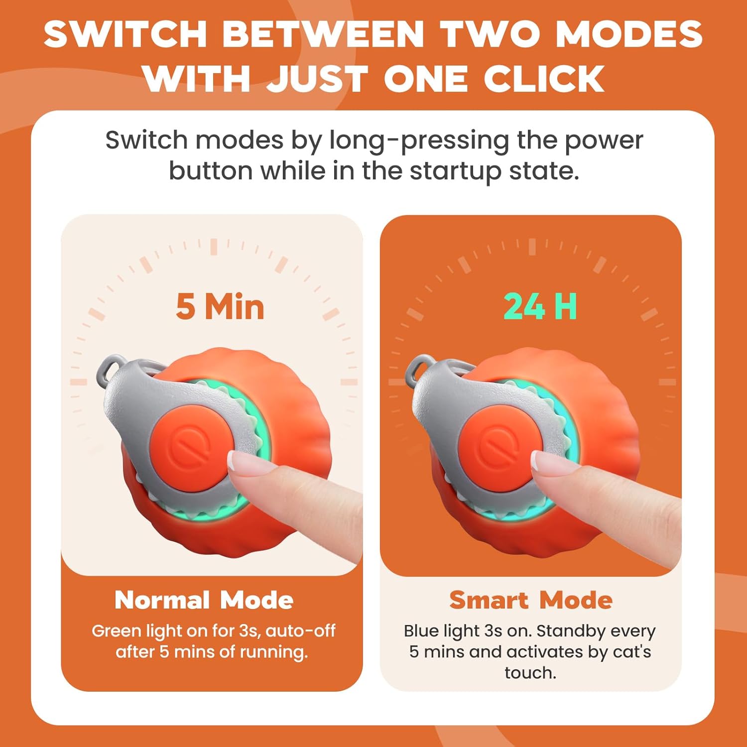 Interactive Cat Toy for Indoor Cats, Two Speed Smart Automatic Cat Toy Moving Ball with Tail, Rechargeable Motion Activated Cat Toys for Bored Indoor Adult Cats (Adapter Not Included) - Happypetzone.online - Image 3