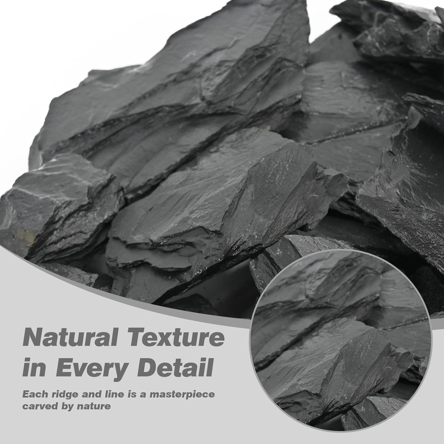 Unocho Aquarium Rocks 5lb Natural Slate Stone for Aquascaping Reptile Basking Platforms Terrariums Vivariums Paludariums Bonsai Miniature Fairy Gardens(2-4 inches) - Happypetzone.online - Image 3