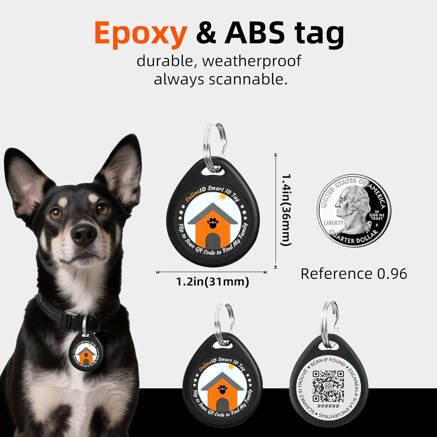 1 Pack Personalized Cat Tags,QR Code Pet ID Tags with Online Profile systerm,Editable Any Names and Phone numbles,Pink,S - Happypetzone.online - Image 2