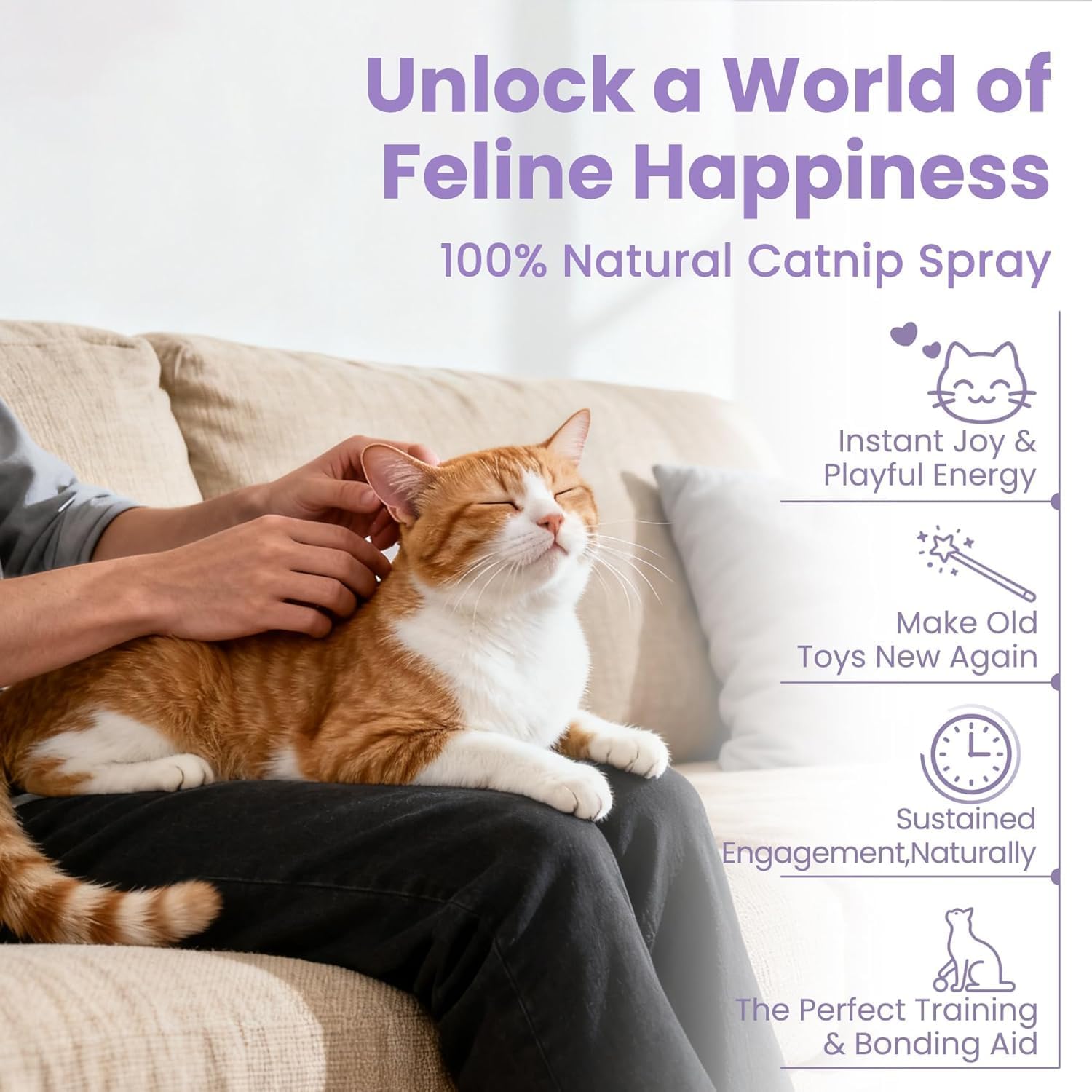 Catnip Spray for Cats, 100% Natural Catnip Mist Spray for Cats & Kittens, Relieves Stress, Calming, Safe for Pets - 2 Fl Oz - Happypetzone.online - Image 2