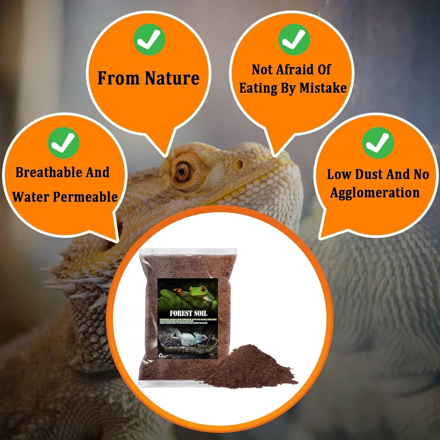 BNOSDM Reptile Soil Substrate Fluffy Small-Strand Reptile Substrate and Snake Bedding Clean Natural Terrarium Bedding for Lizards Snakes Tortoises Tarantulas - Happypetzone.online - Image 5