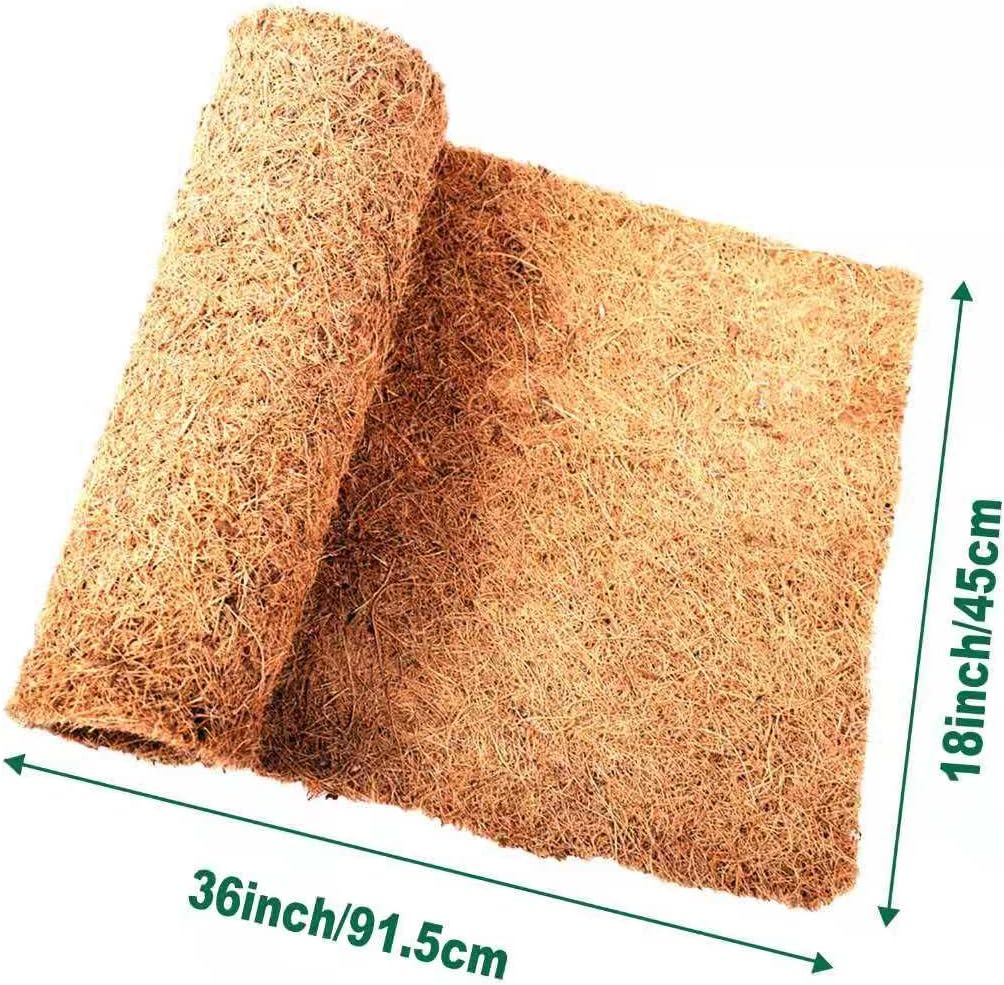 Reptile Carpet Coconut Fiber, 36" x 18" Reptile Terrarium Substrate Liner, Tortoise Bedding Carpet Mat Supplies for Pet Lizard, Chameleon, Bearded Dragon, Leopard Gecko, Iguana - Happypetzone.online - Image 3