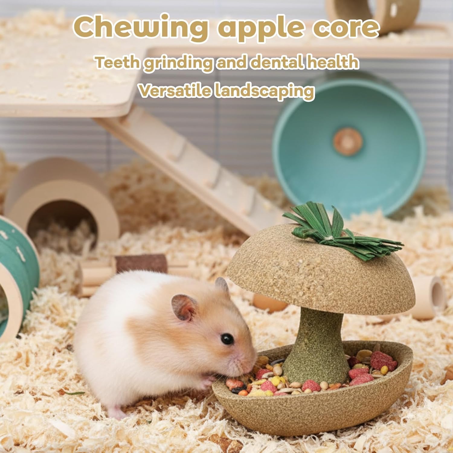 3PCS Hamster Stuff, Rabbit Chew Toys, Rat Toys, 2 Chew Sticks and 1 Apple Core, Small Animal Teeth Care, Natural Wood Material - Happypetzone.online - Image 6