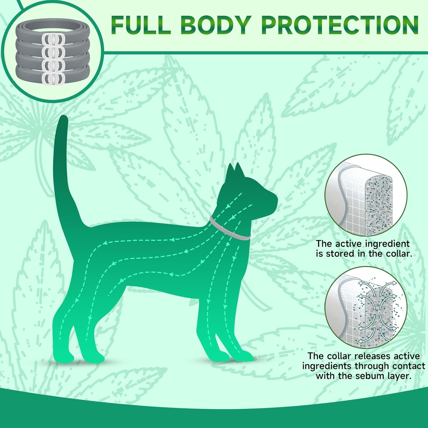 4 Pack Cat Flea Collars, Cat Flea and Tick Treatment, 32 Months Protection Flea and Tick Prevention for Cats, Waterproof Flea Collar for Cats, One Size Fits All for All Breeds, Grey - Happypetzone.online - Image 5