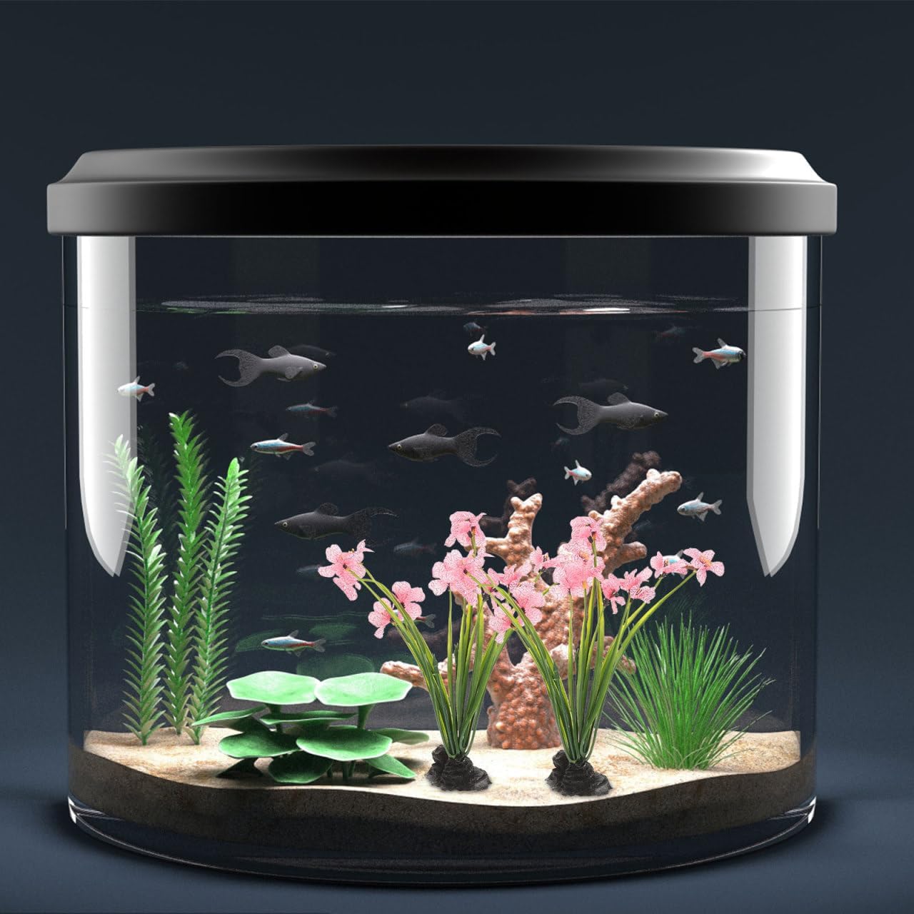 Balacoo 2 Pcs Pink Fish Tank Decor: Plastic Realistic Aquarium Plants, Silk Aquarium Plants for Betta Fish Tank Landscaping Decorations (Pink, 8.3 Inch) - Happypetzone.online - Image 6