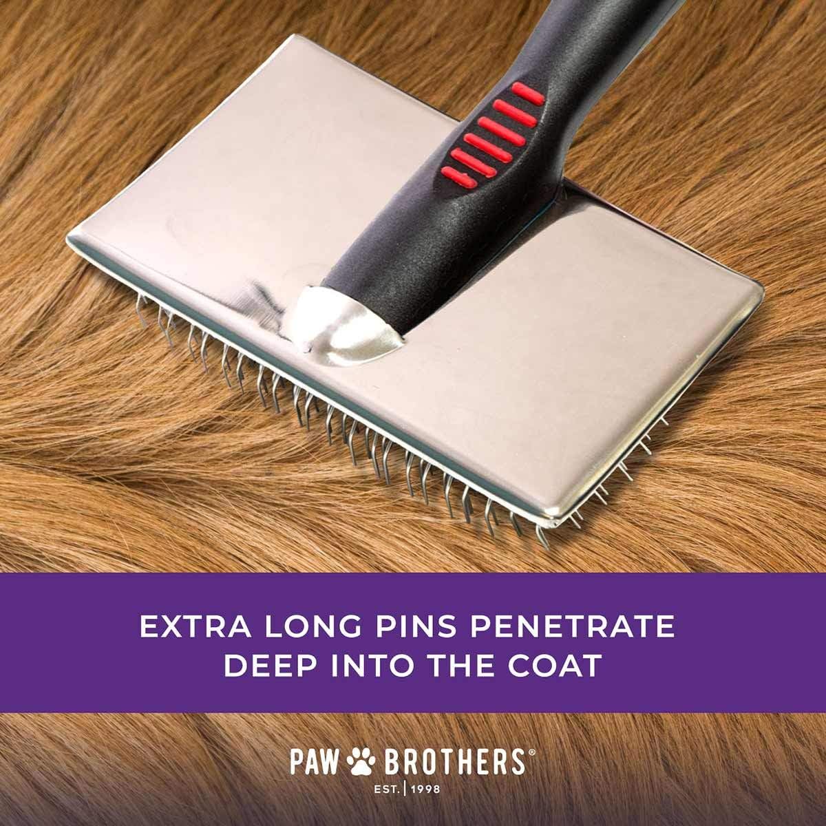 Paw Brothers Professional Grade Extra Long Slicker Brush - Ergonomic Handle, Removes Loose Undercoat and Tangles for Dogs - Happypetzone.online - Image 4