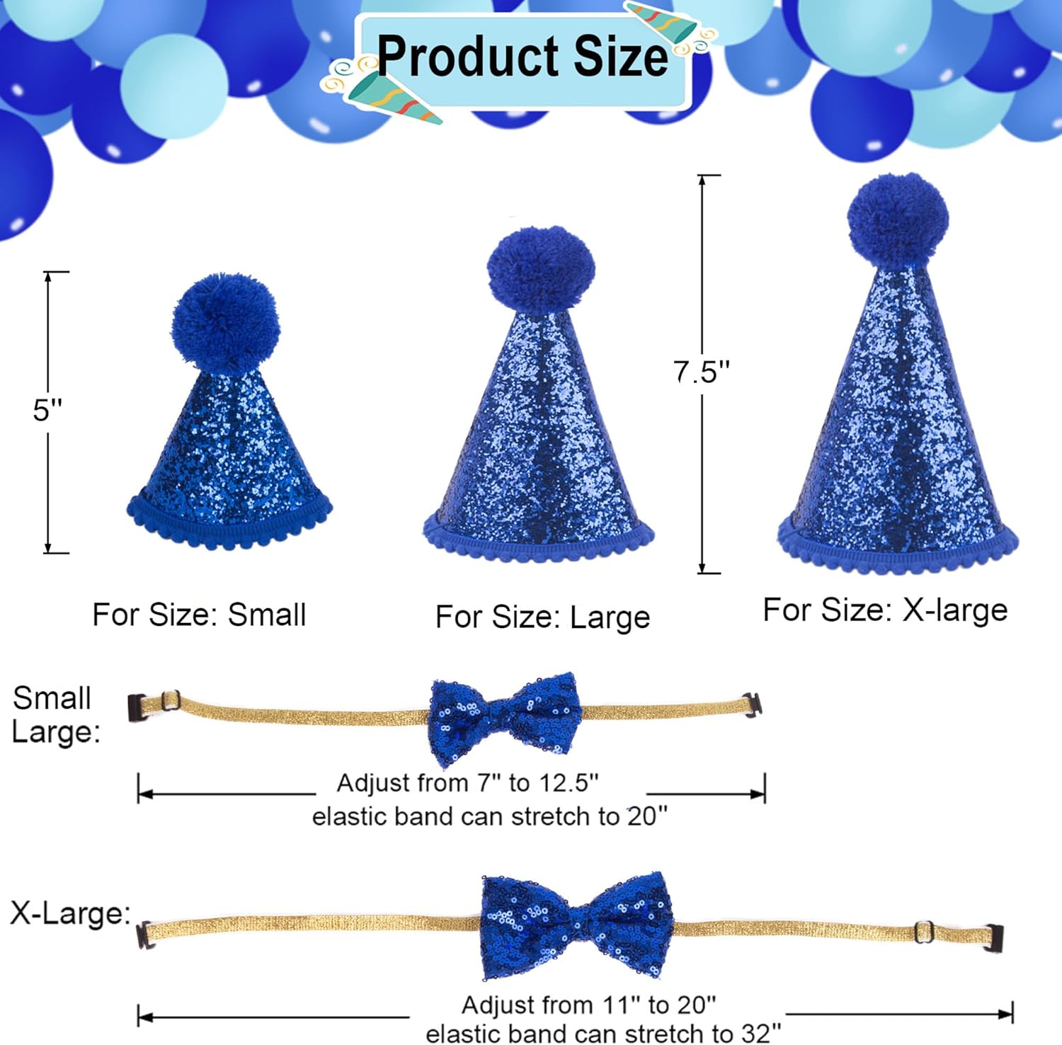 ADOGGYGO Dog Birthday Party Supplies, Multi Size Offered, Blue Dog Birthday Hat Bandana Numbers Bow Set for Large X-Large Dogs Pets (X-Large) - Happypetzone.online - Image 5