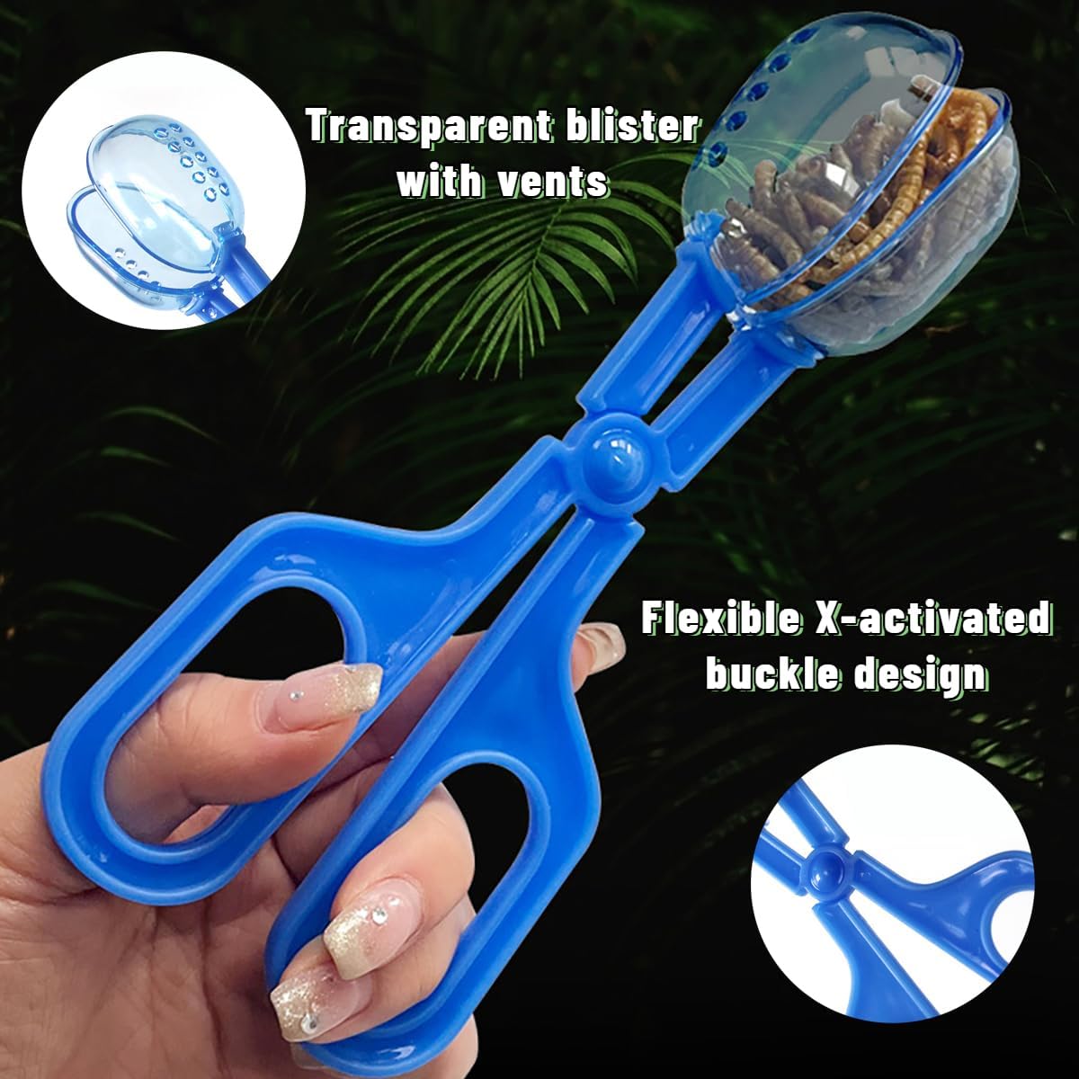 ZLY 3 Pack Reptile Feeding Clamp,Reptile Poop Scoop Reptile Feeding and Cleaning Tool,Plastic Reptile Feeding Clamp for Tortoise Lizard Frog Spider and Other Small Animals - Happypetzone.online - Image 3