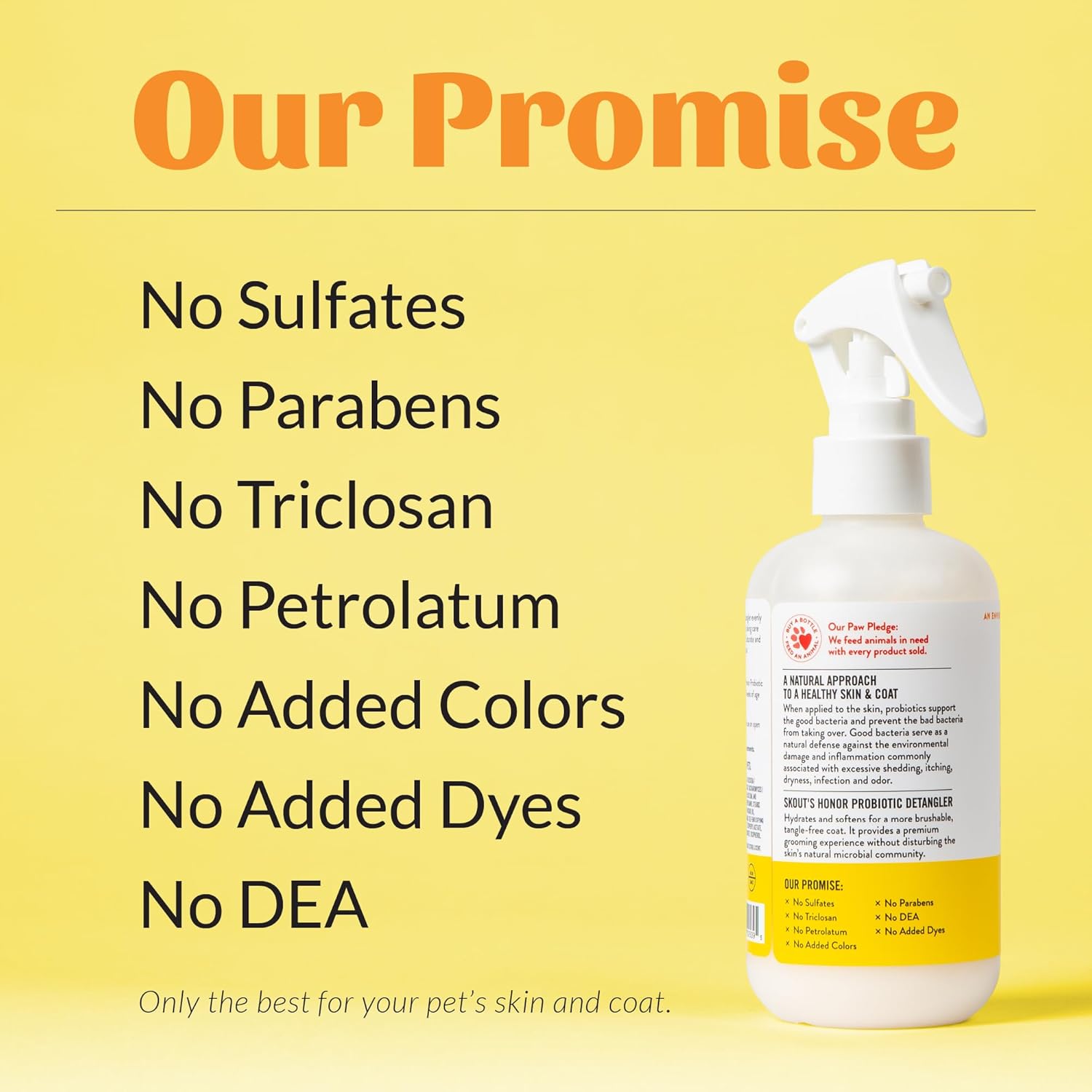Skout's Honor Probiotic Pet Detangler Spray - Hydrating & Conditioning w/Avocado Oil, 97% Natural, Paraben & Sulfate-Free, softens for a More brushable Coat, Daily Use, 8oz, Honeysuckle - Happypetzone.online - Image 8