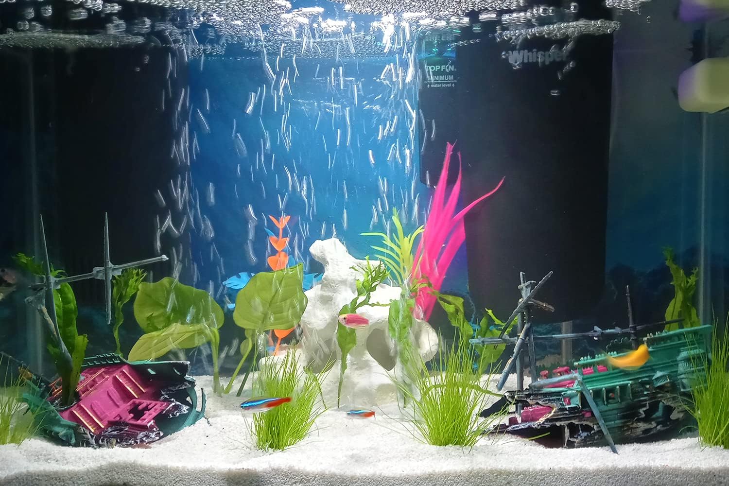 SLOCME Aquarium Shipwreck Decorations - Air Bubbler Sunken Ship Ornament, Fish Tank Air Action Aerating Decorations - Happypetzone.online - Image 2