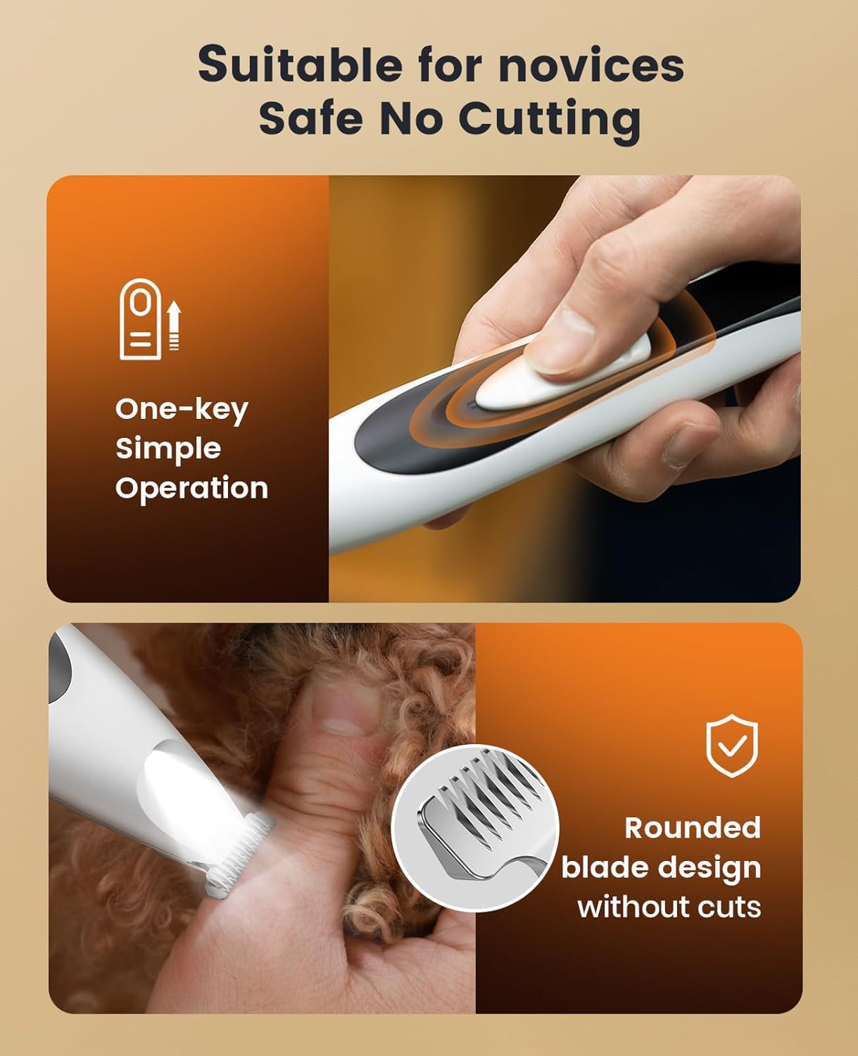 oneisall Low-Noise Dog Paw Trimmer with LED Light, Paw Trimmer for Dogs &Cats 0.8inch/20mm Wide Blade, 35dB Cordless Electric Pet Paw Grooming Clippers for Paws, Ears, Face, Rump - Happypetzone.online - Image 6