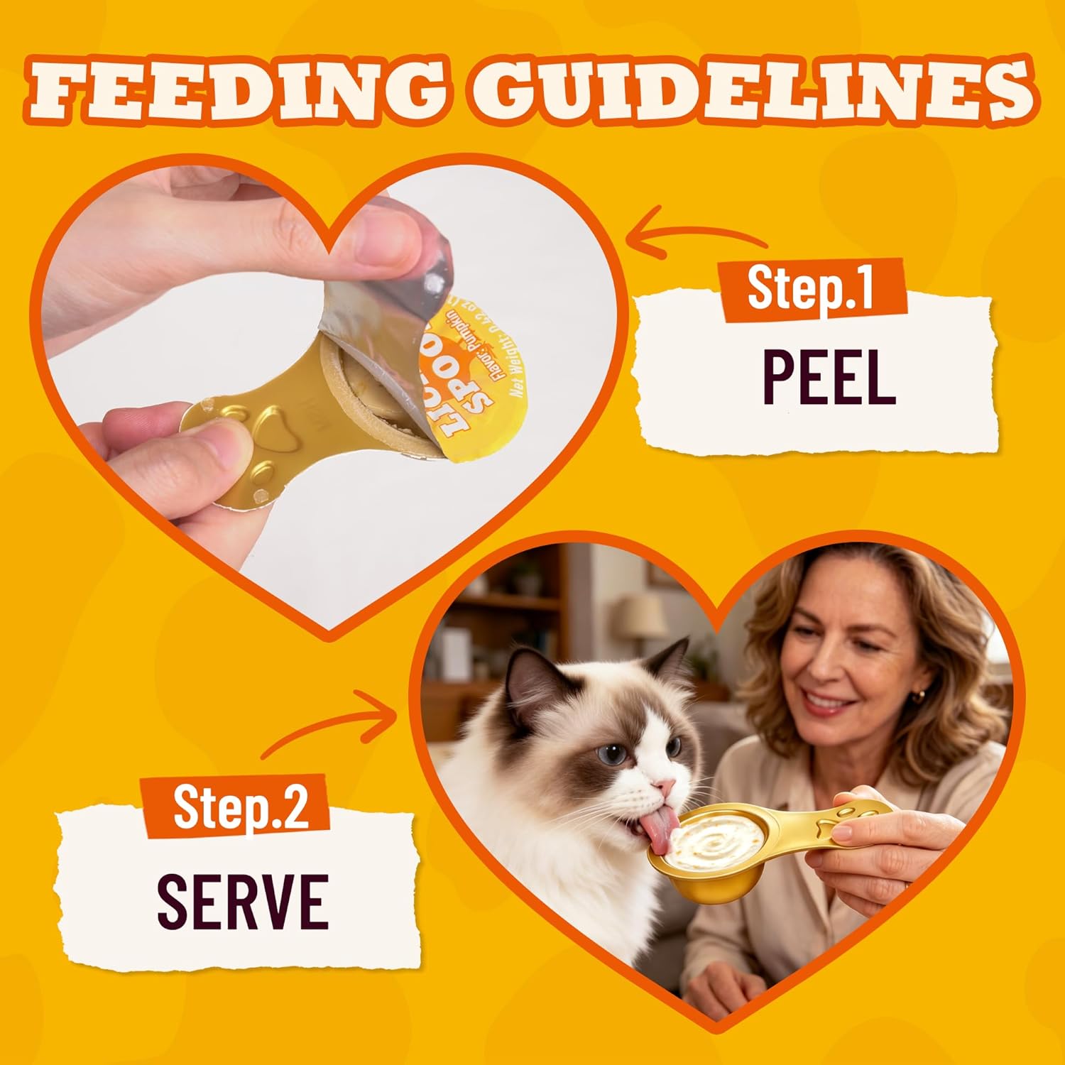 Lickable Cat Treats with Lick-Up Spoons, Healthy Pumpkin Wet Cat Snacks for Digestive Support, Grain-Free Kitten Treats with Taurine, Vitamins & 70% Real Chicken, 10.16 oz (24 Spoons) - Happypetzone.online - Image 6
