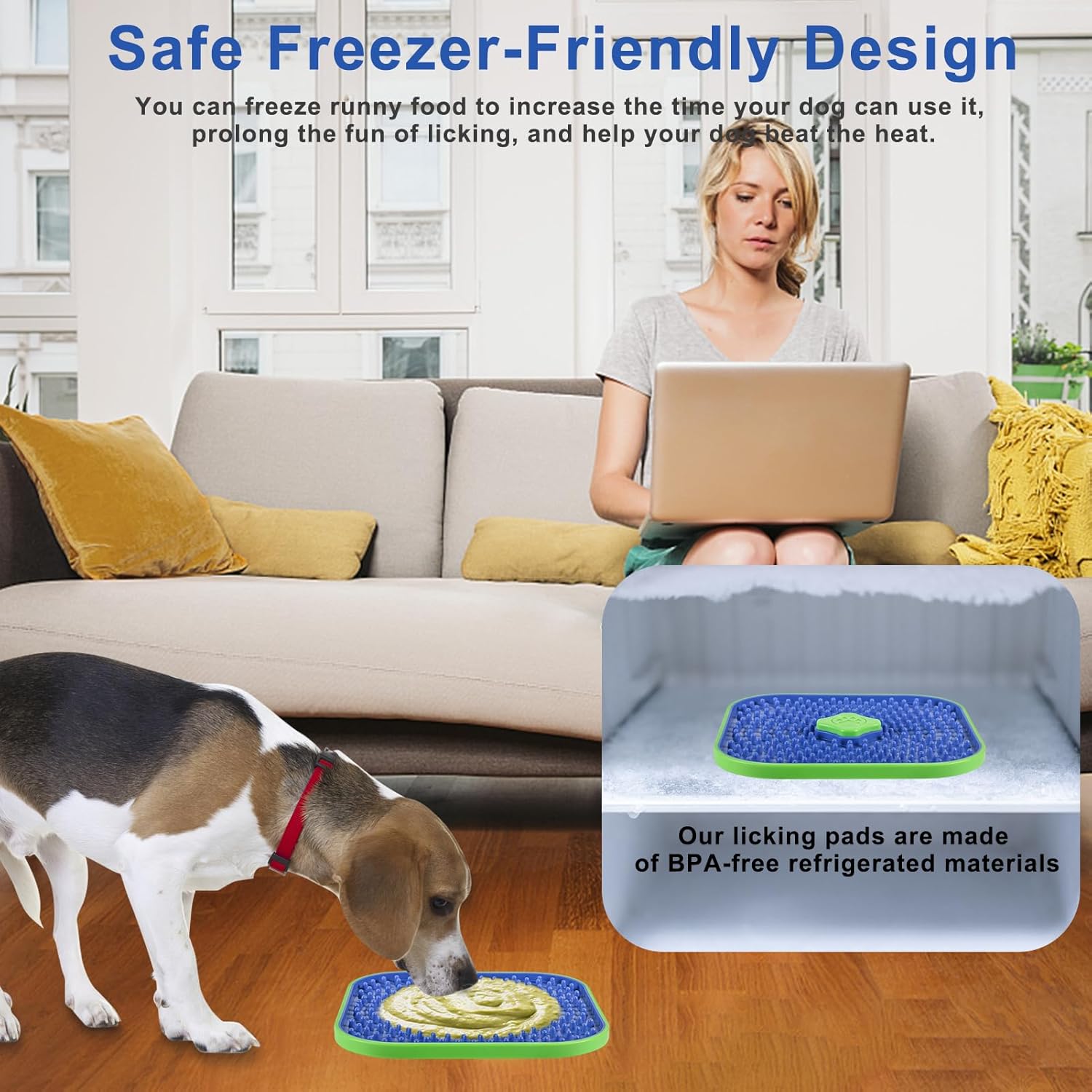 Interactive Licking Mat for Dog Crate,Feeder Pad, Boredom&Anxiety Relief, Peanut Butter & Yogurt Lick Plate, Safe Soft Treat Dog Training Gift with Silicone Spatula&Brush (Mixed 3 Pcs Pack) - Happypetzone.online - Image 5